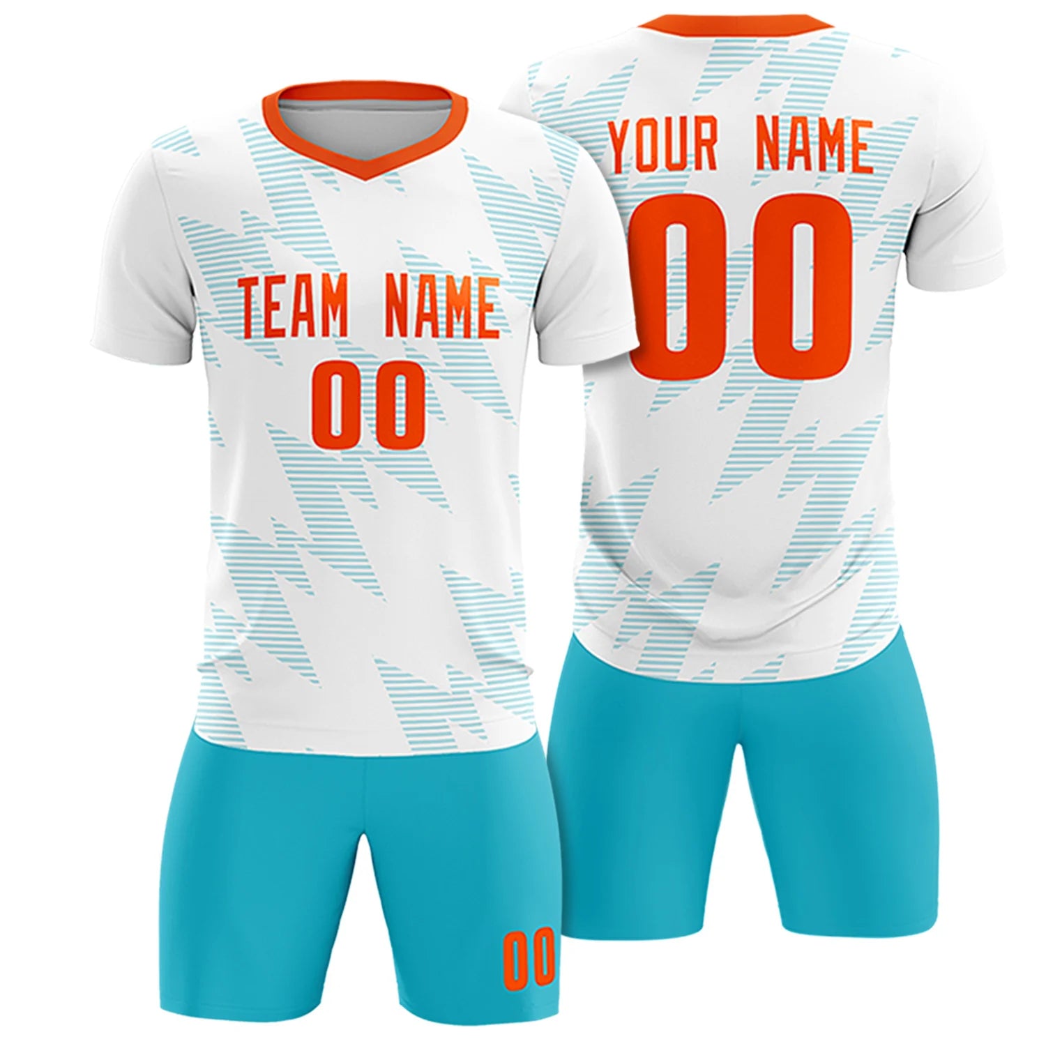 Custom White Aqua Quick Dry Training Uniform Soccer Sets Jersey