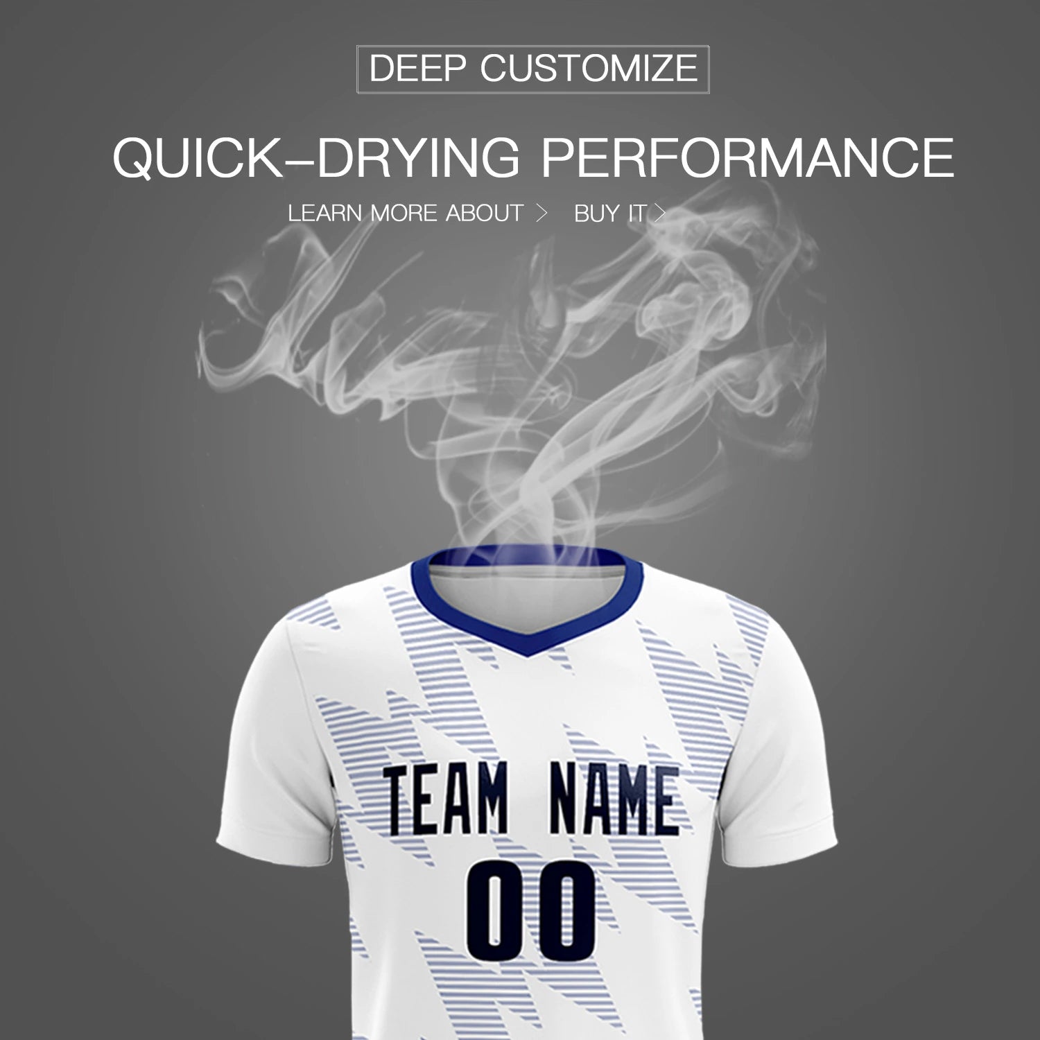Custom White Royal Blue Quick Dry Training Uniform Soccer Sets Jersey