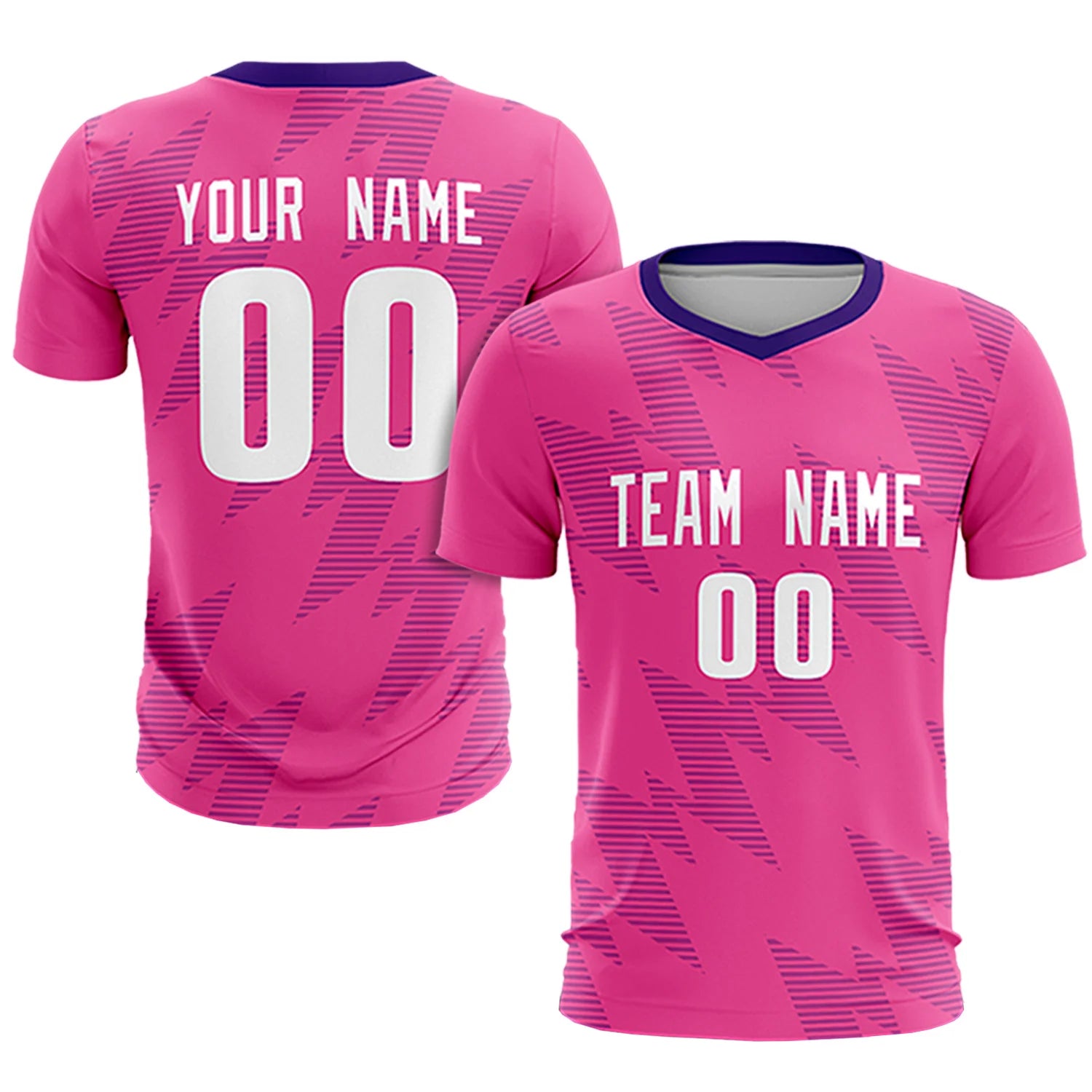 Custom Pink Purple Quick Dry Training Uniform Soccer Sets Jersey