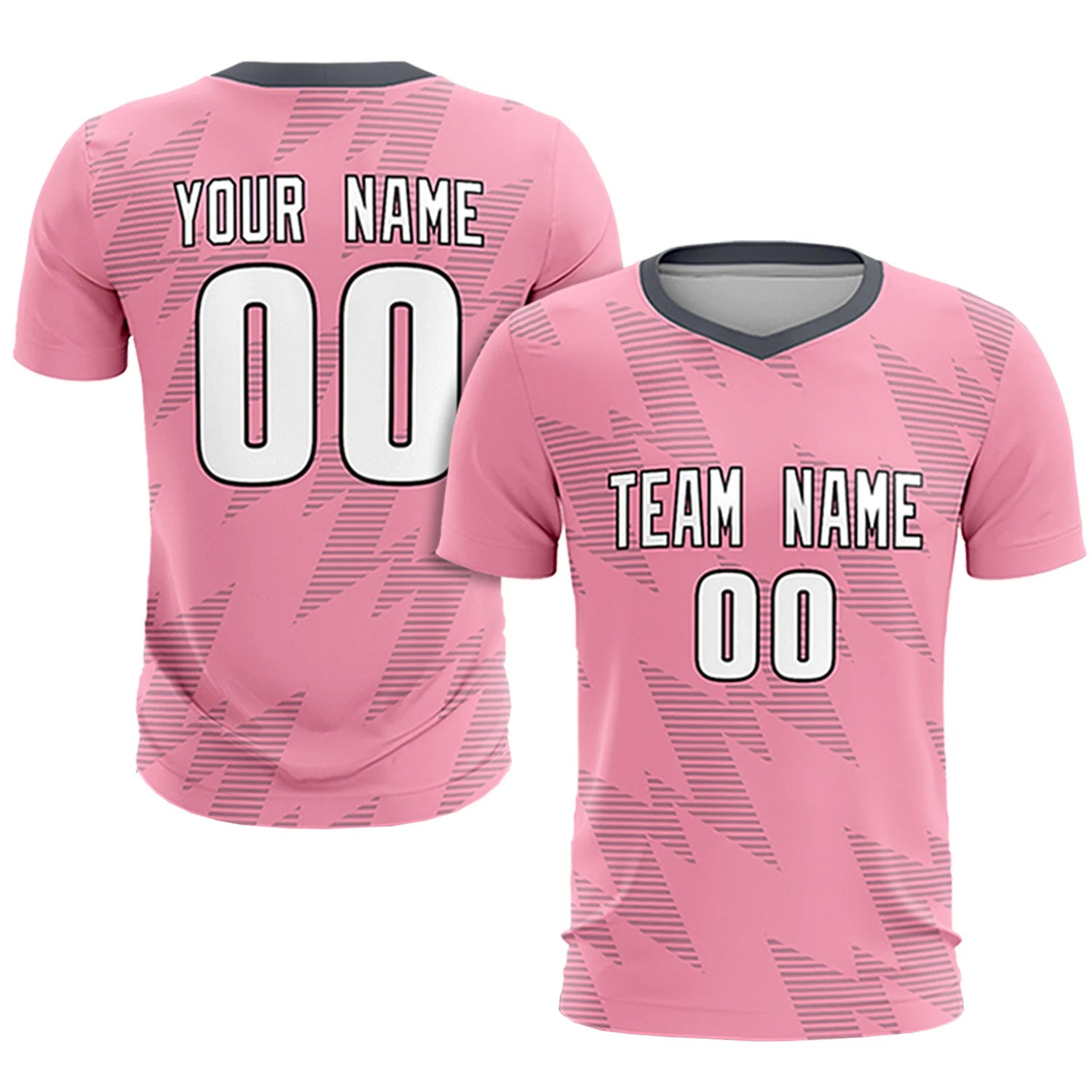 Custom Light Pink Gray Quick Dry Training Uniform Soccer Sets Jersey