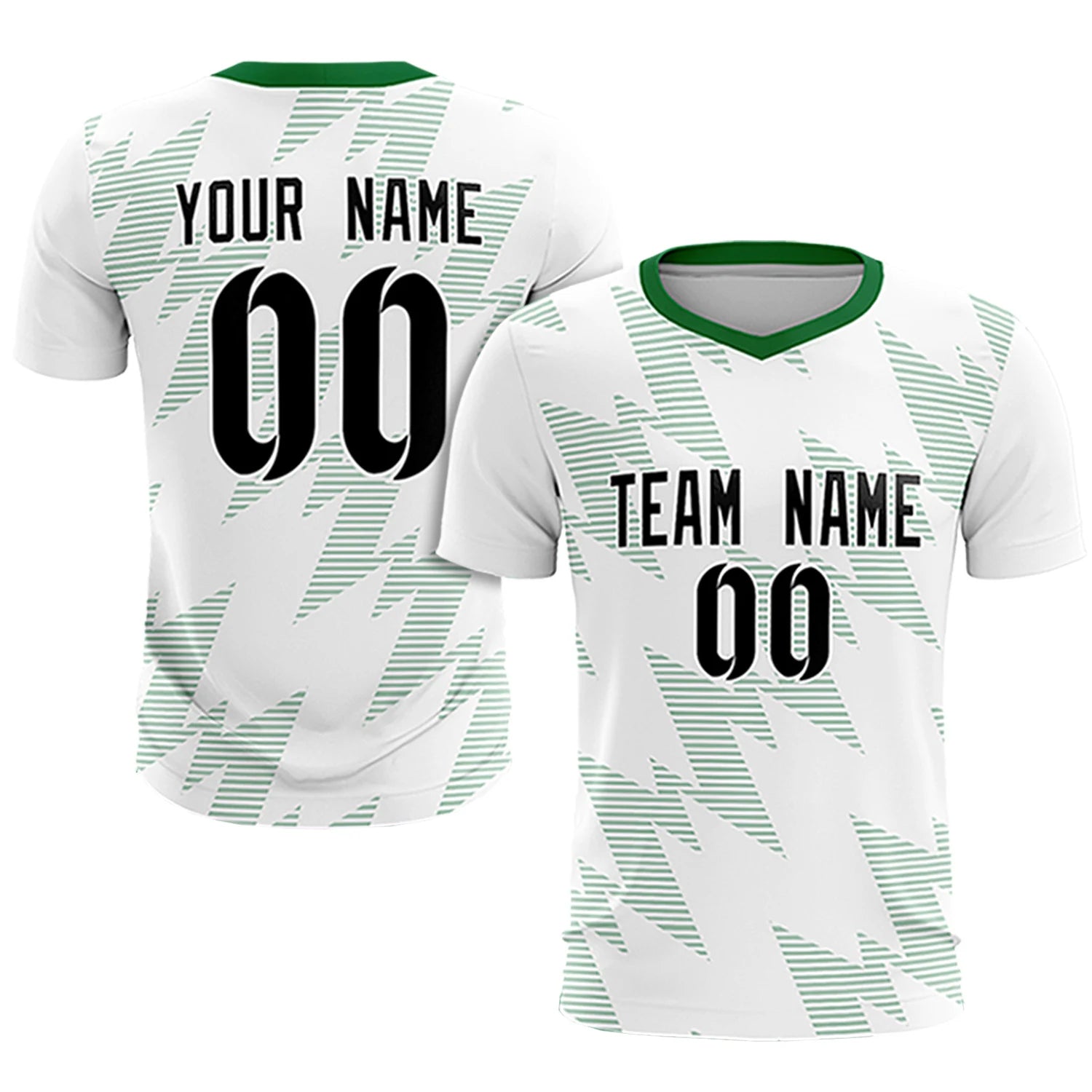Custom White Kelly Green Quick Dry Training Uniform Soccer Sets Jersey