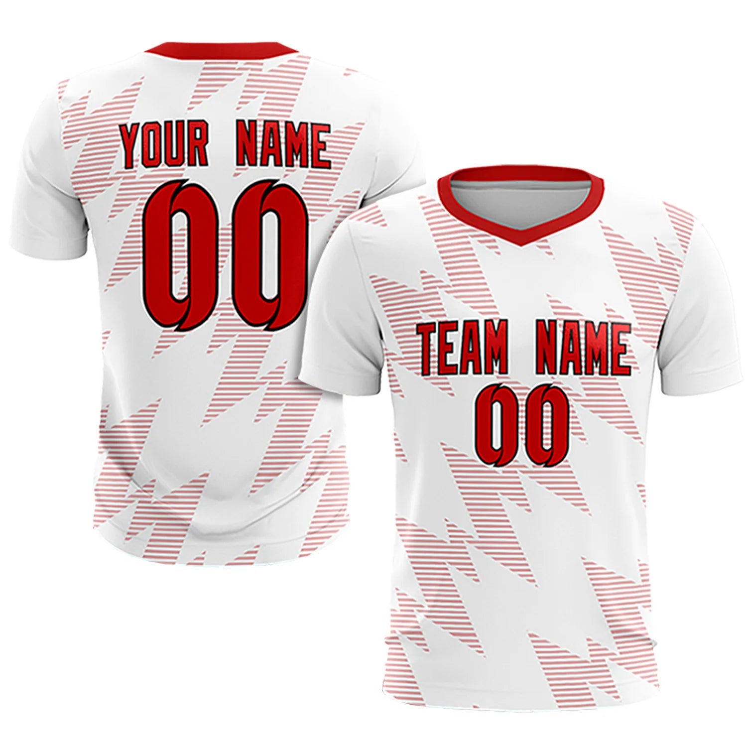 Custom White Red Quick Dry Training Uniform Soccer Sets Jersey