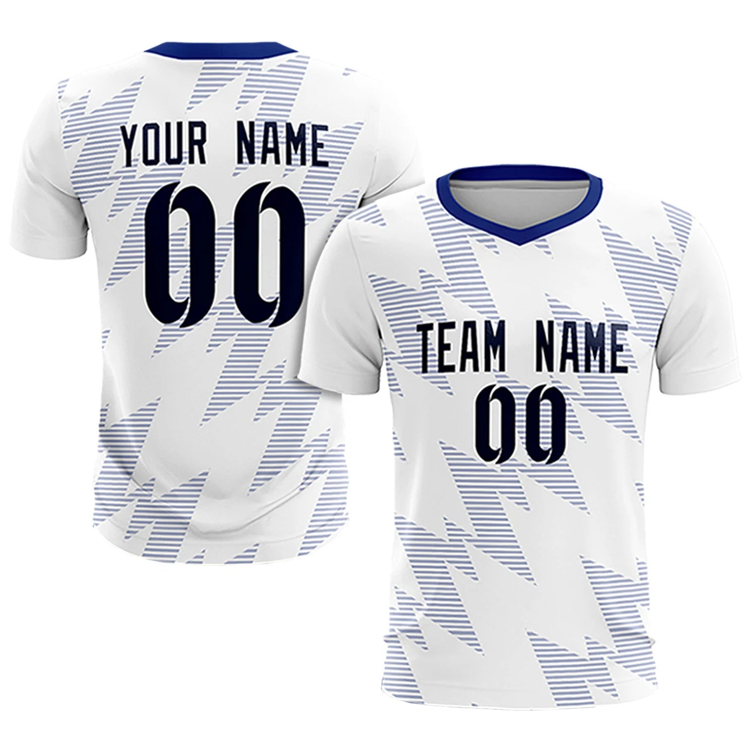 Custom White Royal Blue Quick Dry Training Uniform Soccer Sets Jersey