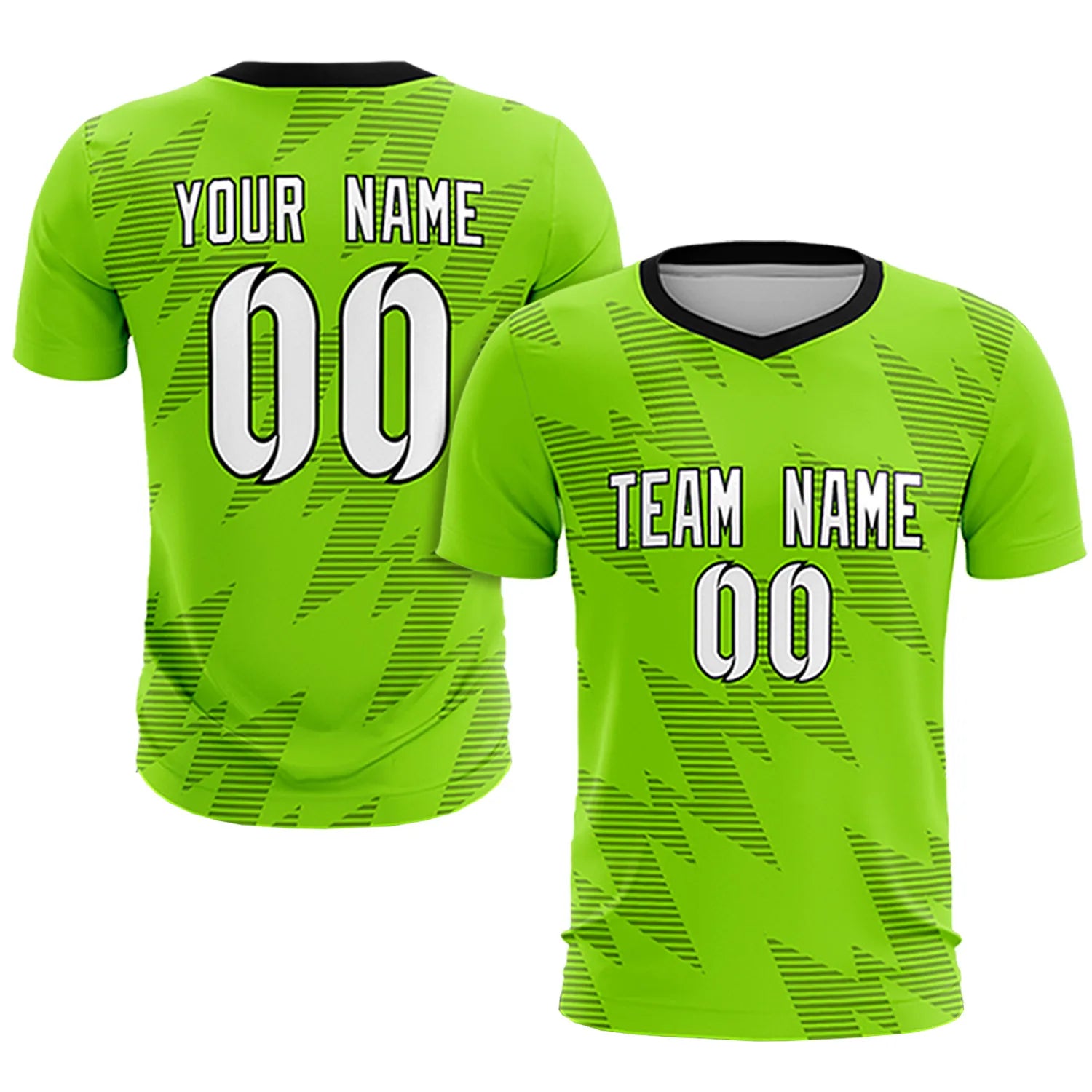 Custom Neon Green Black Quick Dry Training Uniform Soccer Sets Jersey