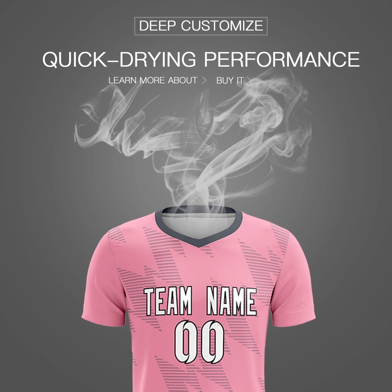 Custom Light Pink Gray Quick Dry Training Uniform Soccer Sets Jersey