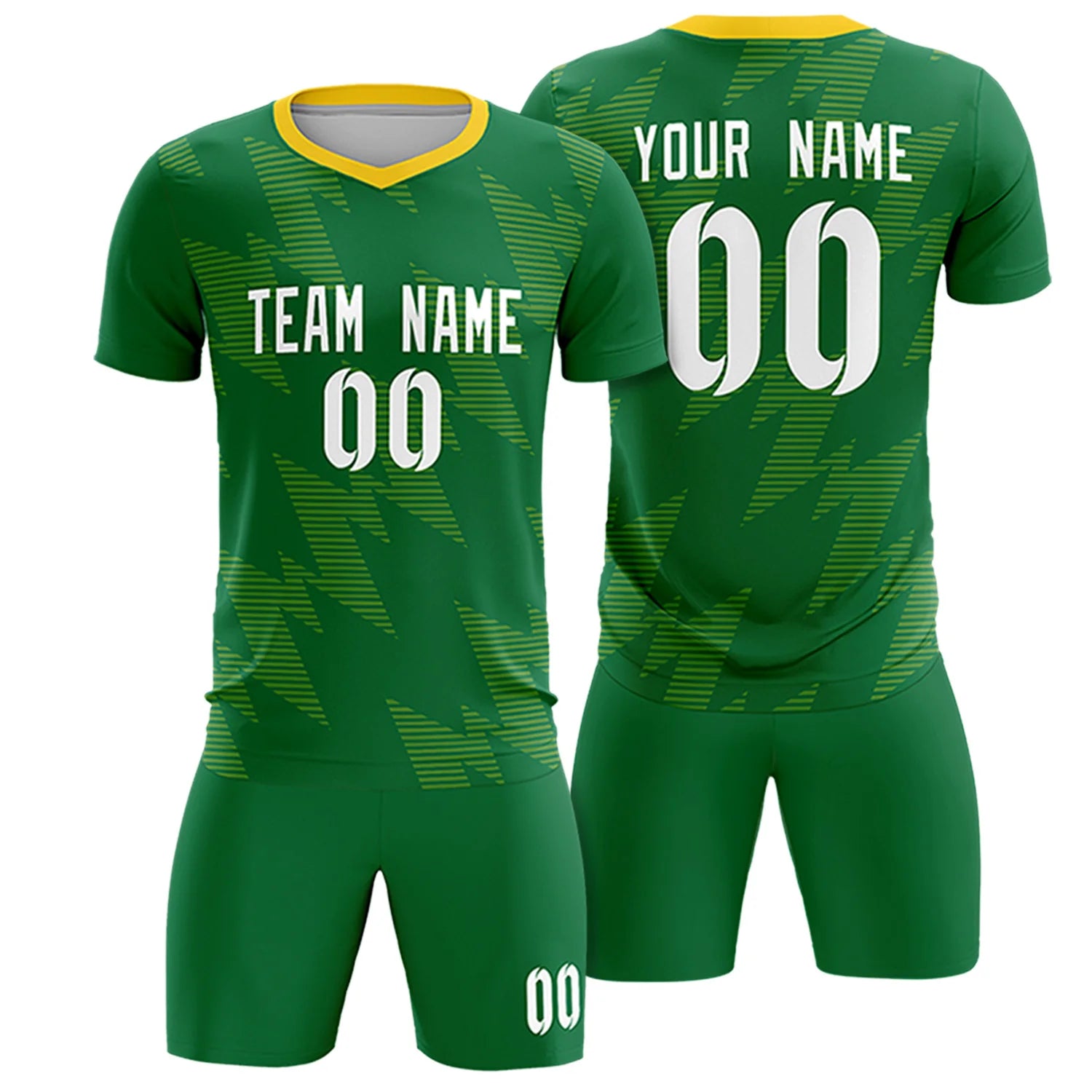 Custom Neon Green Fluorescent Green Quick Dry Training Uniform Soccer Sets Jersey