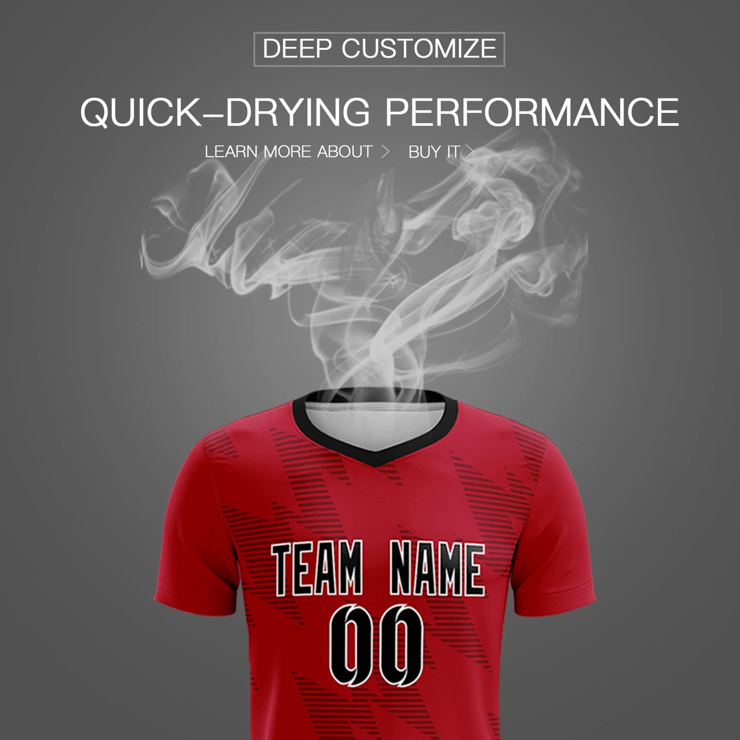 Custom Red Black Quick Dry Training Uniform Soccer Sets Jersey