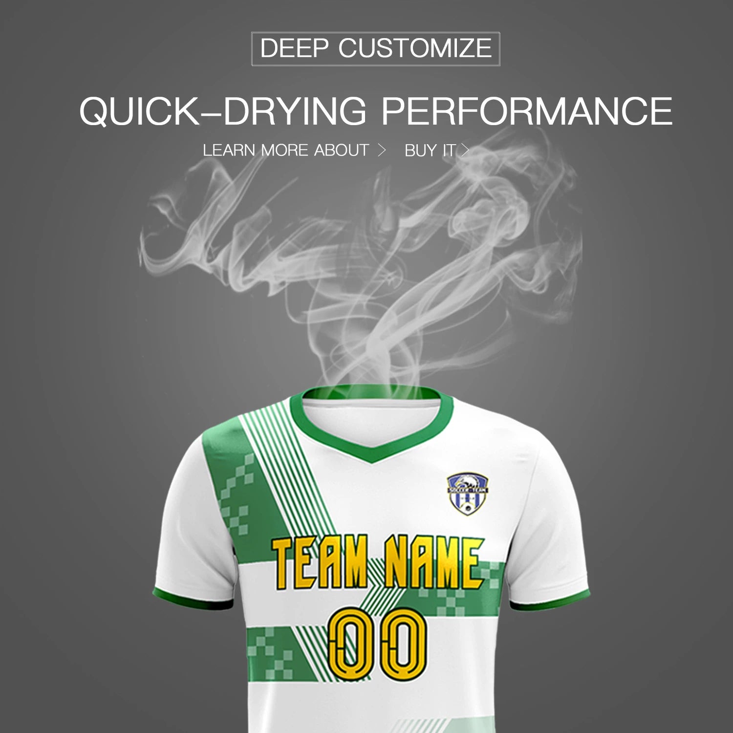 Custom White Kelly Green Training Uniform For Men Soccer Sets Jersey