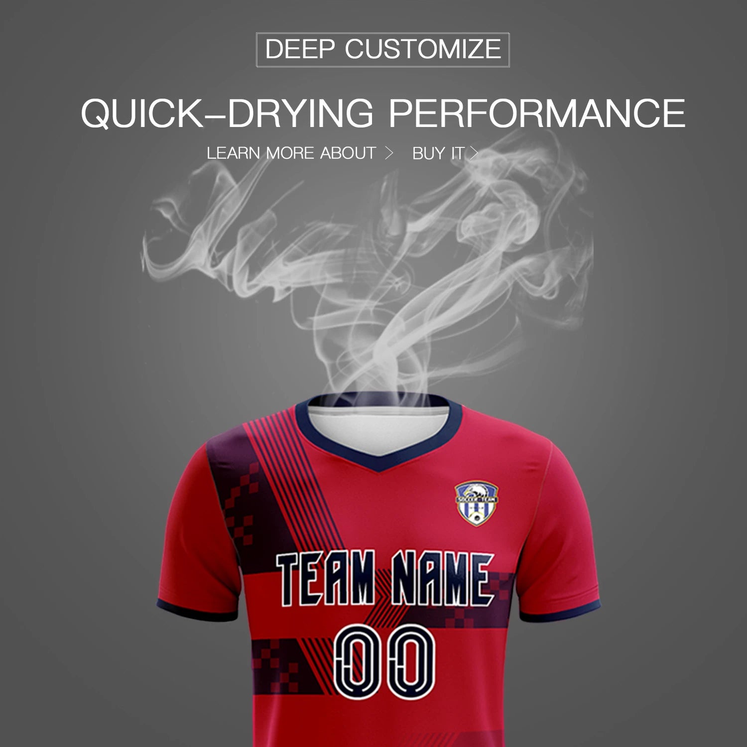 Custom Red Navy Training Uniform For Men Soccer Sets Jersey
