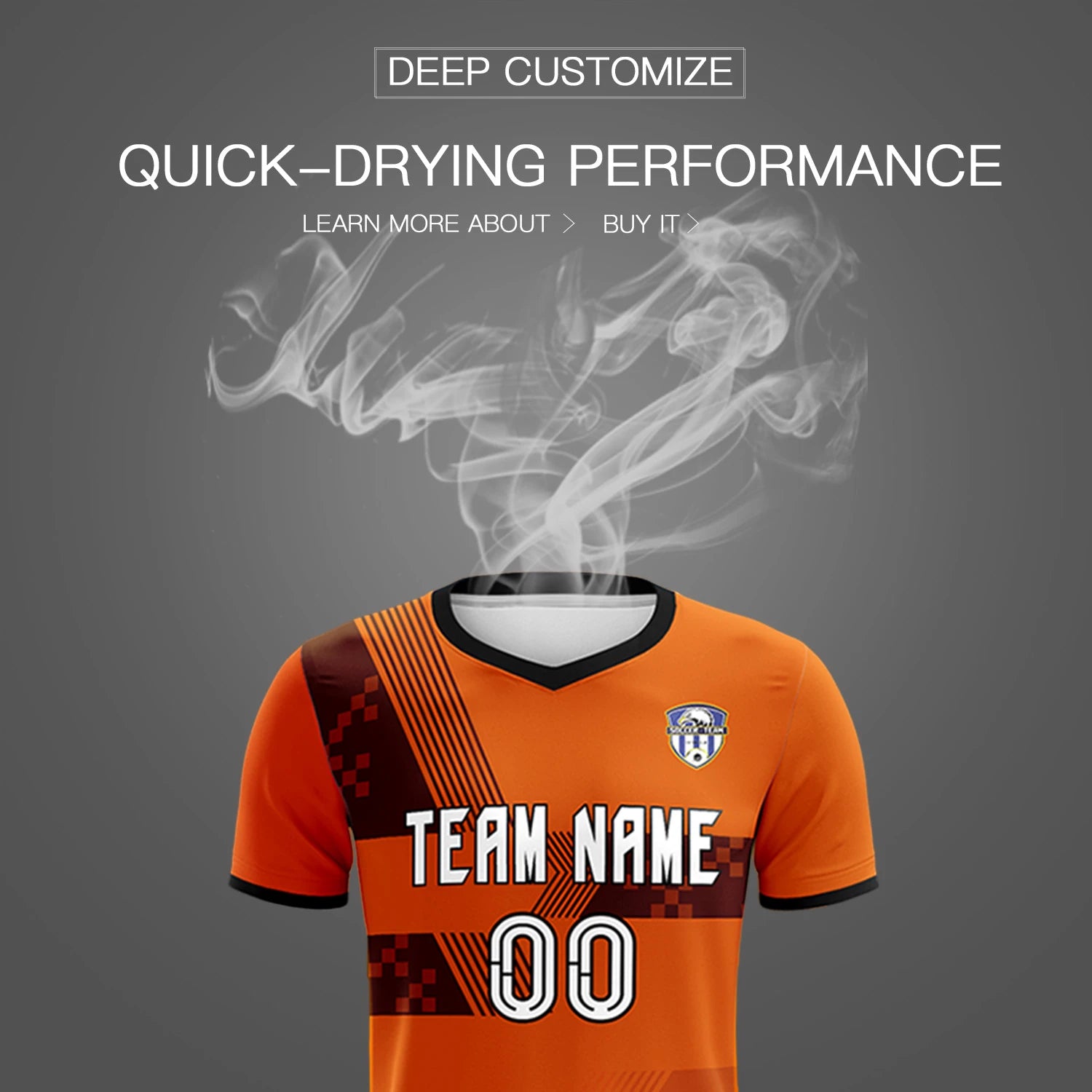 Custom Orange Black Training Uniform For Men Soccer Sets Jersey