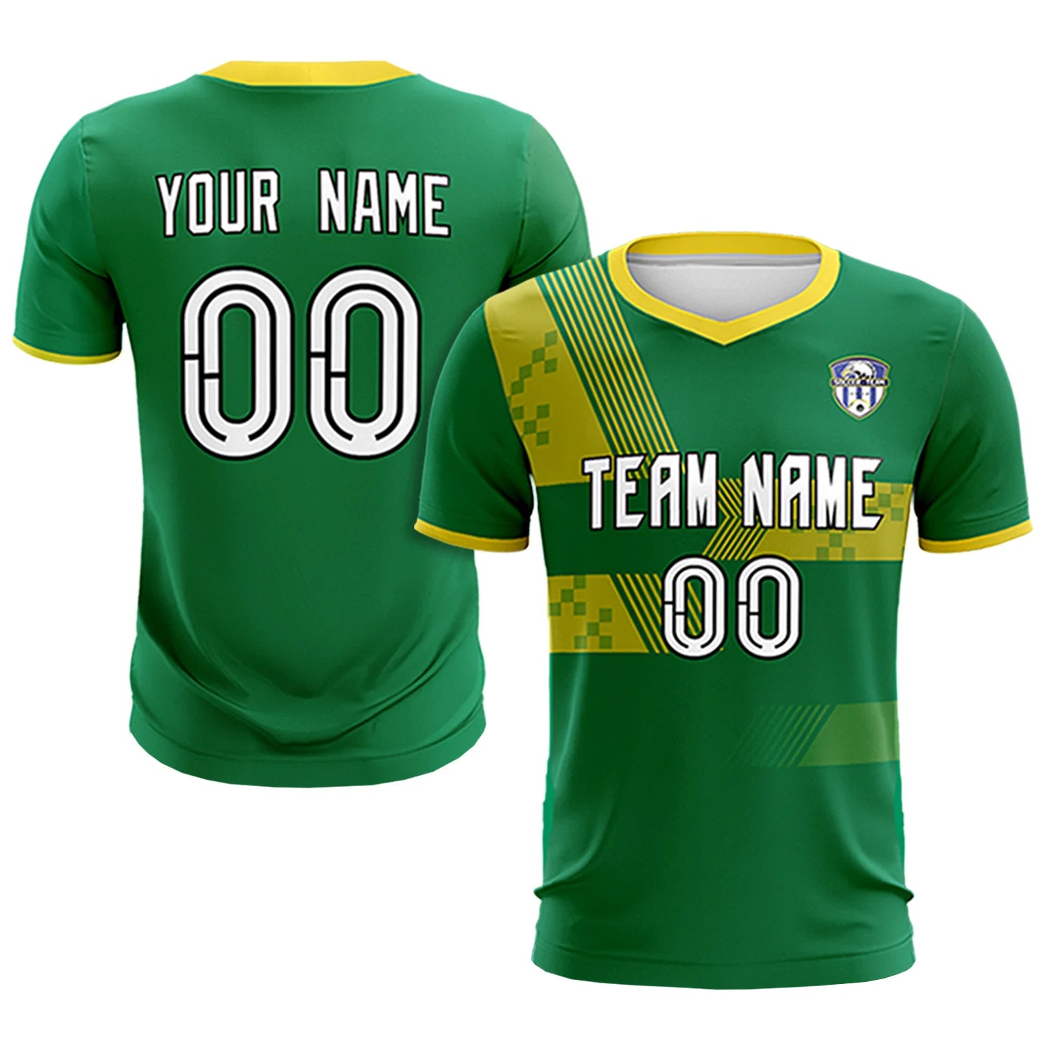 Custom Kelly Green Gold01 Training Uniform For Men Soccer Sets Jersey