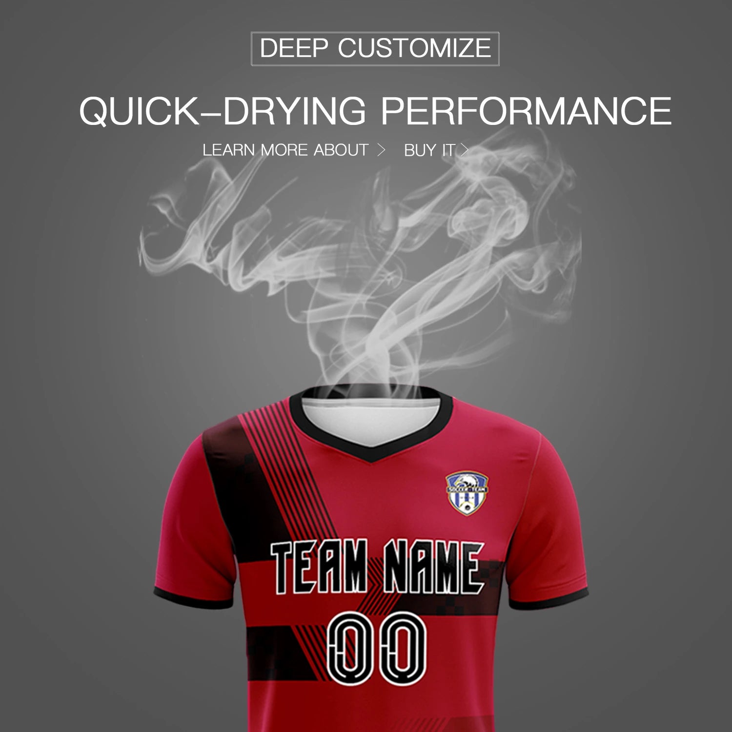 Custom Red Navy Training Uniform For Men Soccer Sets Jersey