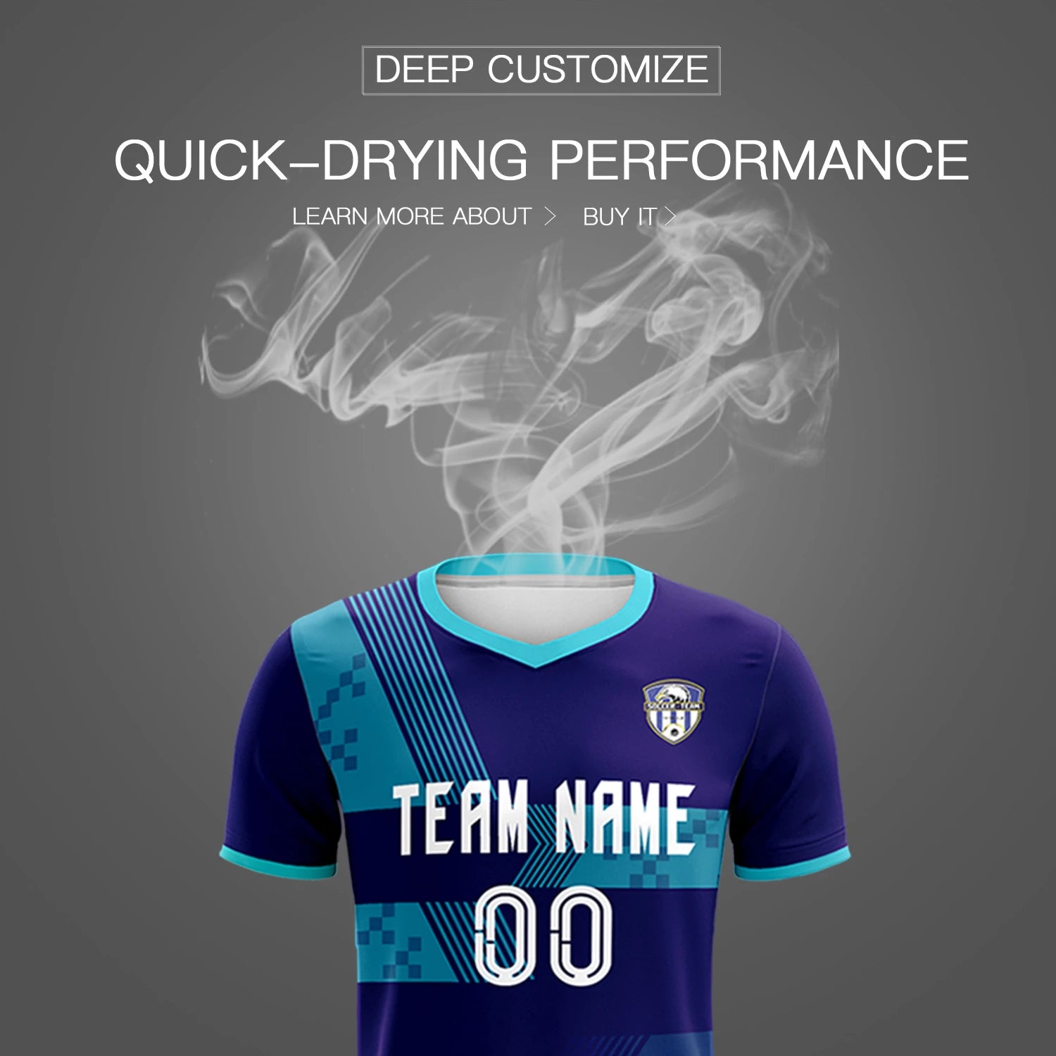 Custom Purple Aqua Training Uniform For Men Soccer Sets Jersey