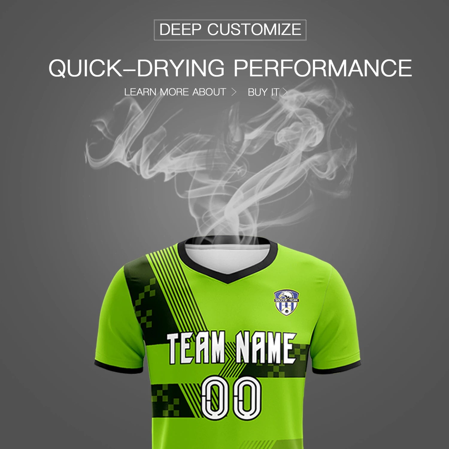 Custom Neon Green Black Training Uniform For Men Soccer Sets Jersey