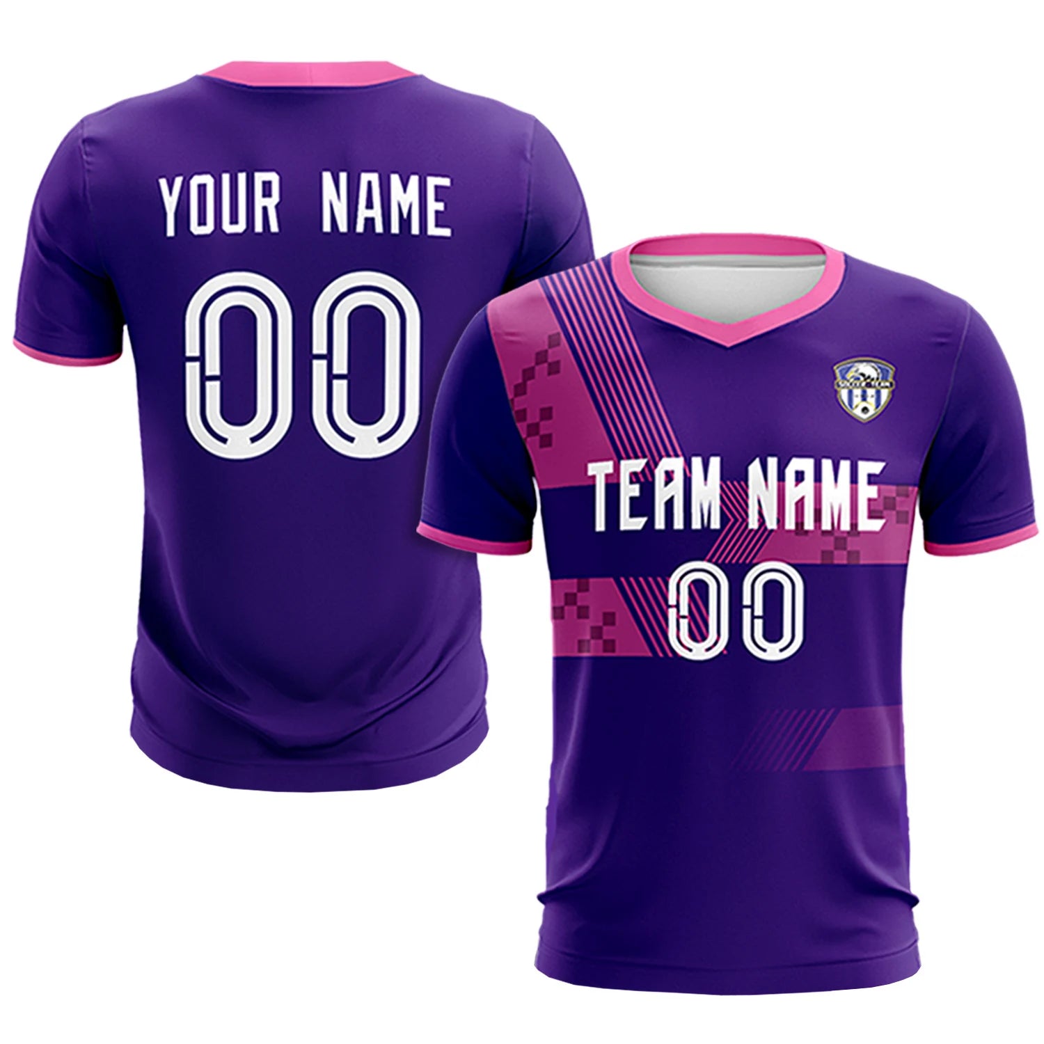 Custom Purple Pink Training Uniform For Men Soccer Sets Jersey