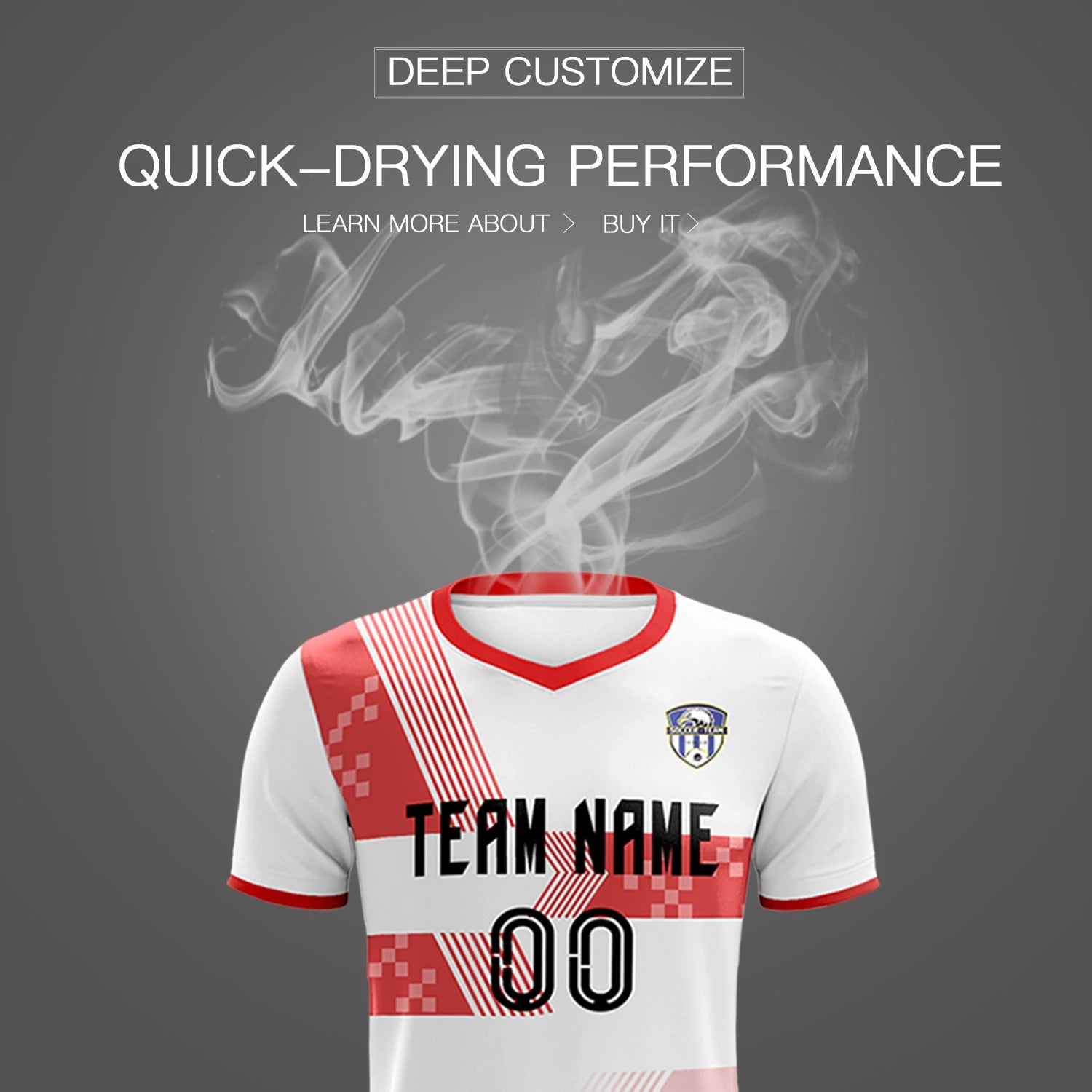 Custom White Red Training Uniform For Men Soccer Sets Jersey