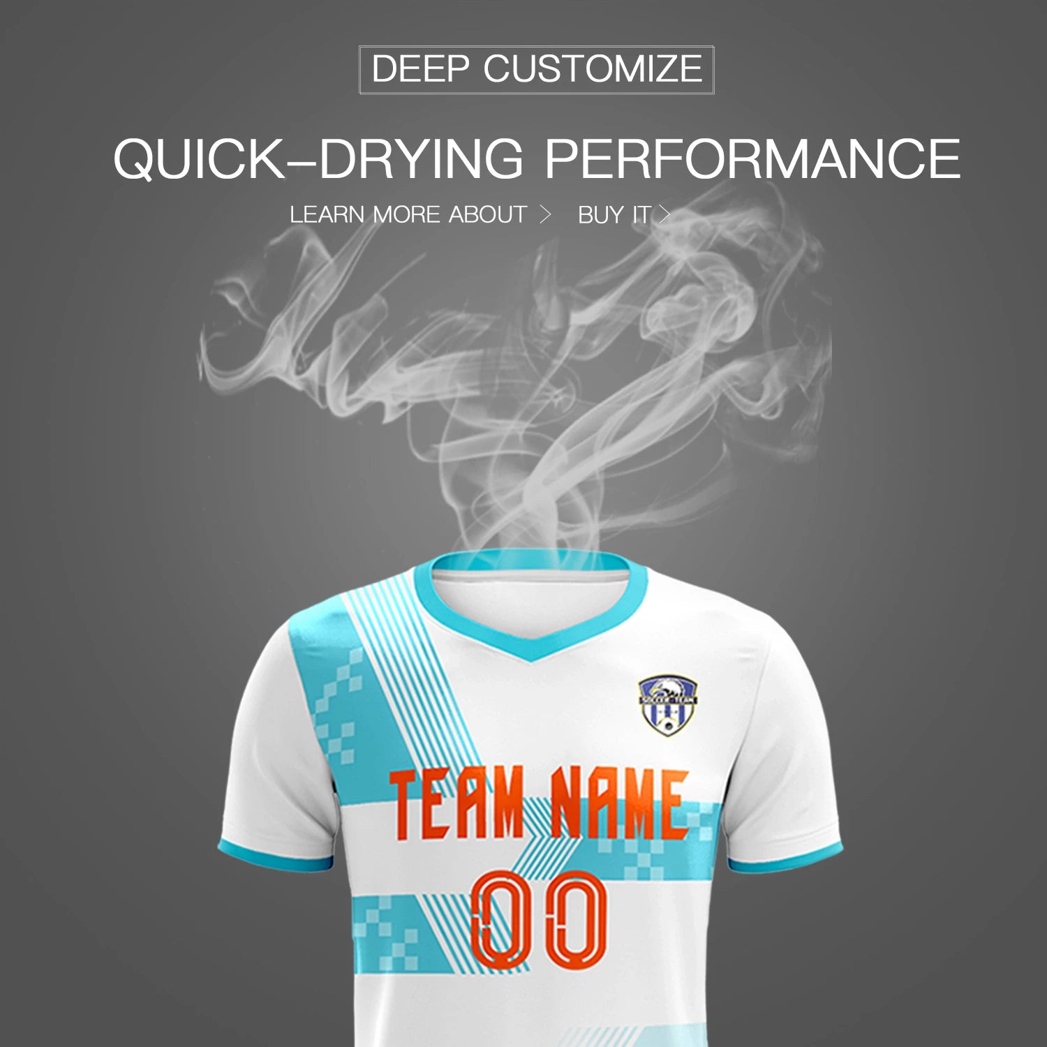 Custom White Aqua Training Uniform For Men Soccer Sets Jersey