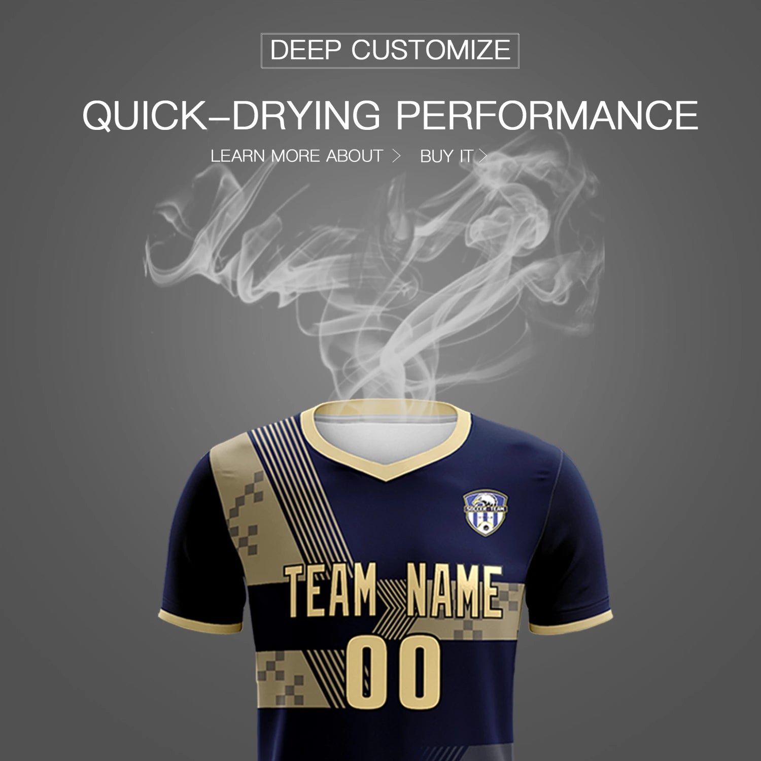 Custom Navy Khaki Training Uniform For Men Soccer Sets Jersey