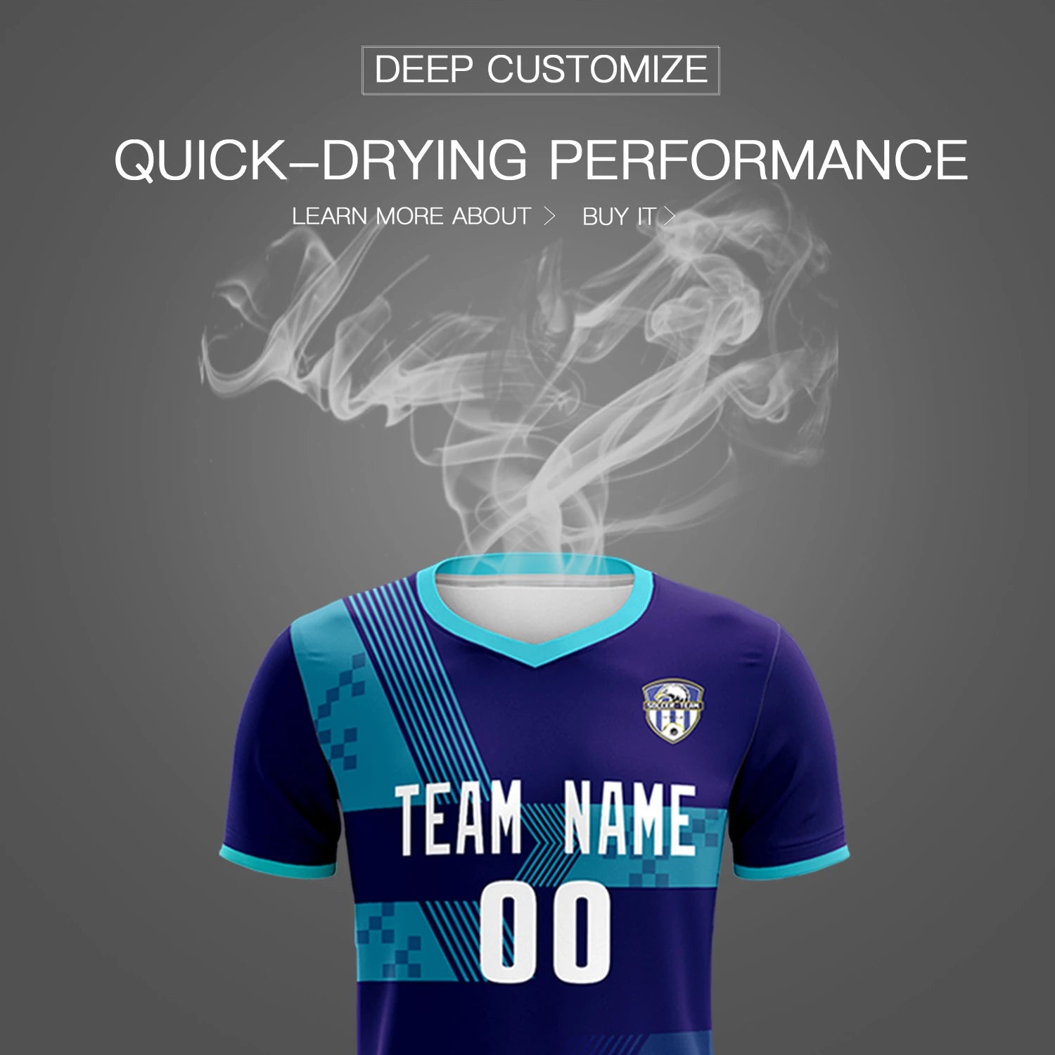 Custom Purple Aqua Training Uniform For Men Soccer Sets Jersey