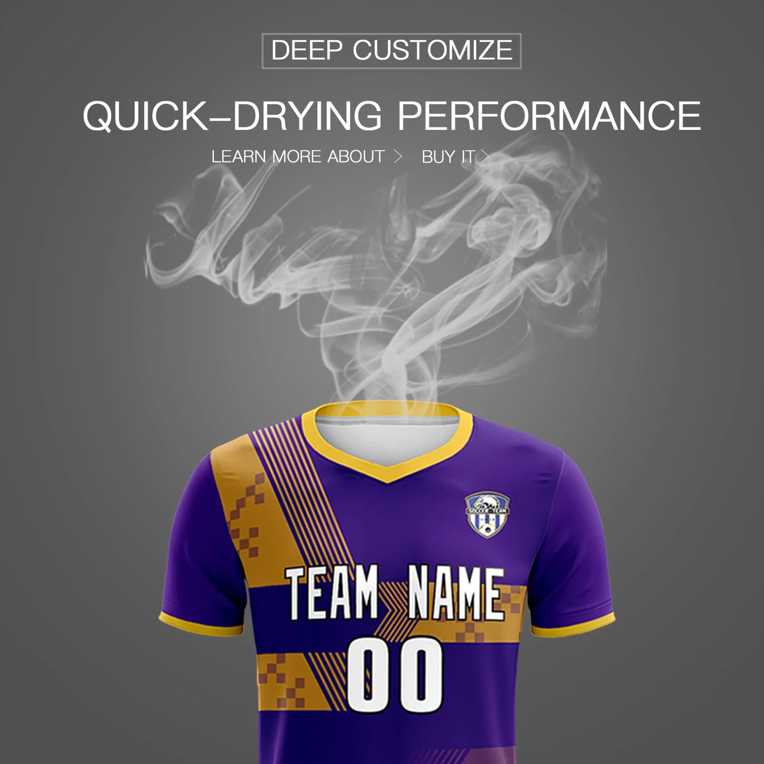 Custom Purple Gold01 Training Uniform For Men Soccer Sets Jersey