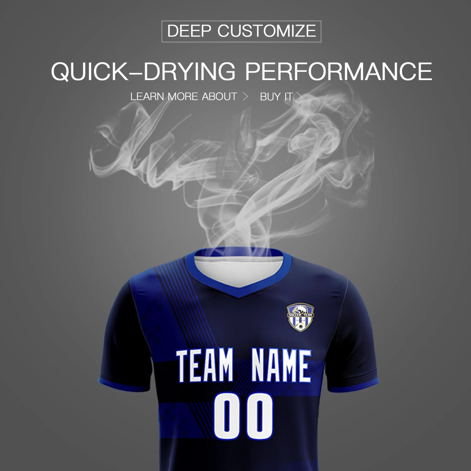 Custom Navy Royal Blue Training Uniform For Men Soccer Sets Jersey