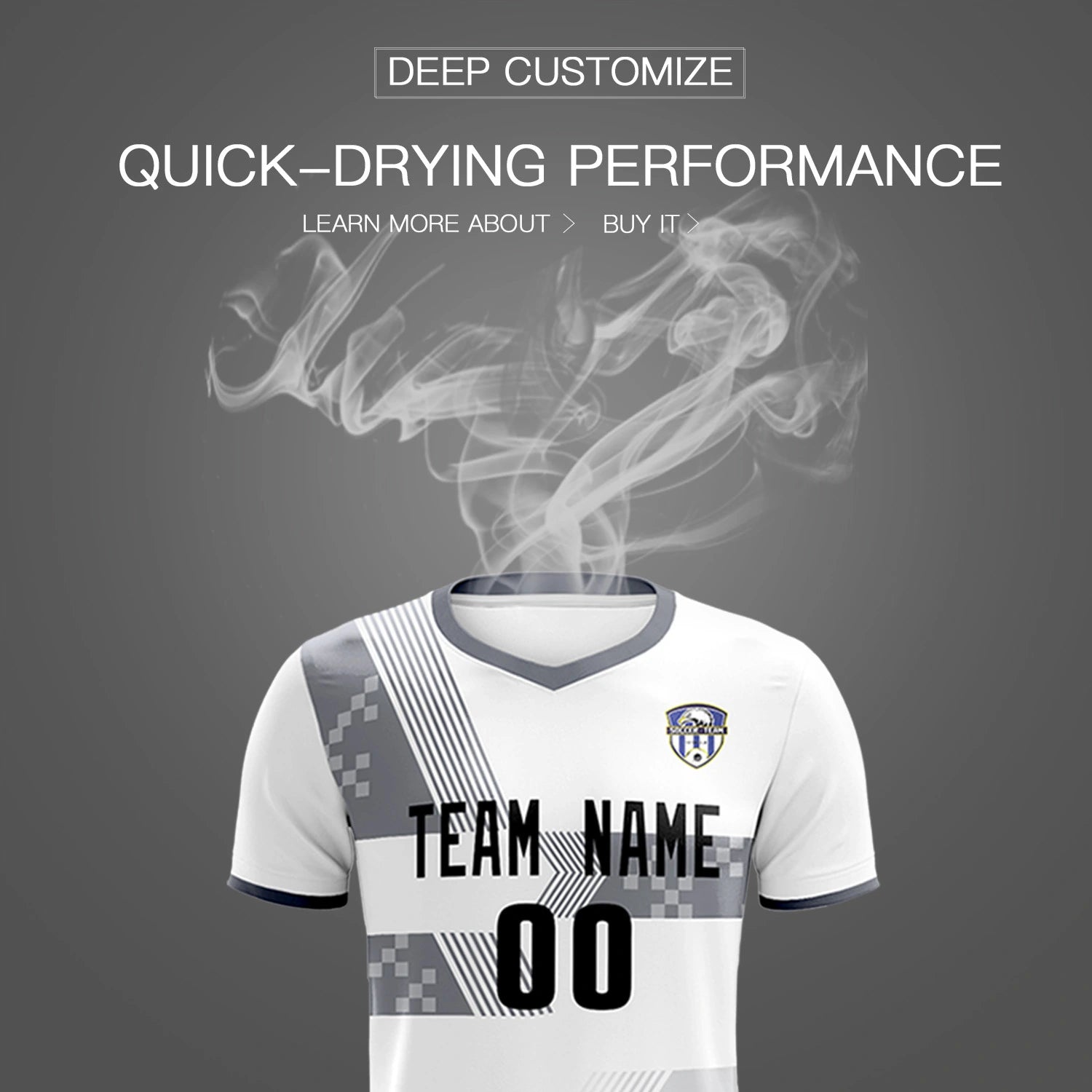 Custom White Gray Training Uniform For Men Soccer Sets Jersey