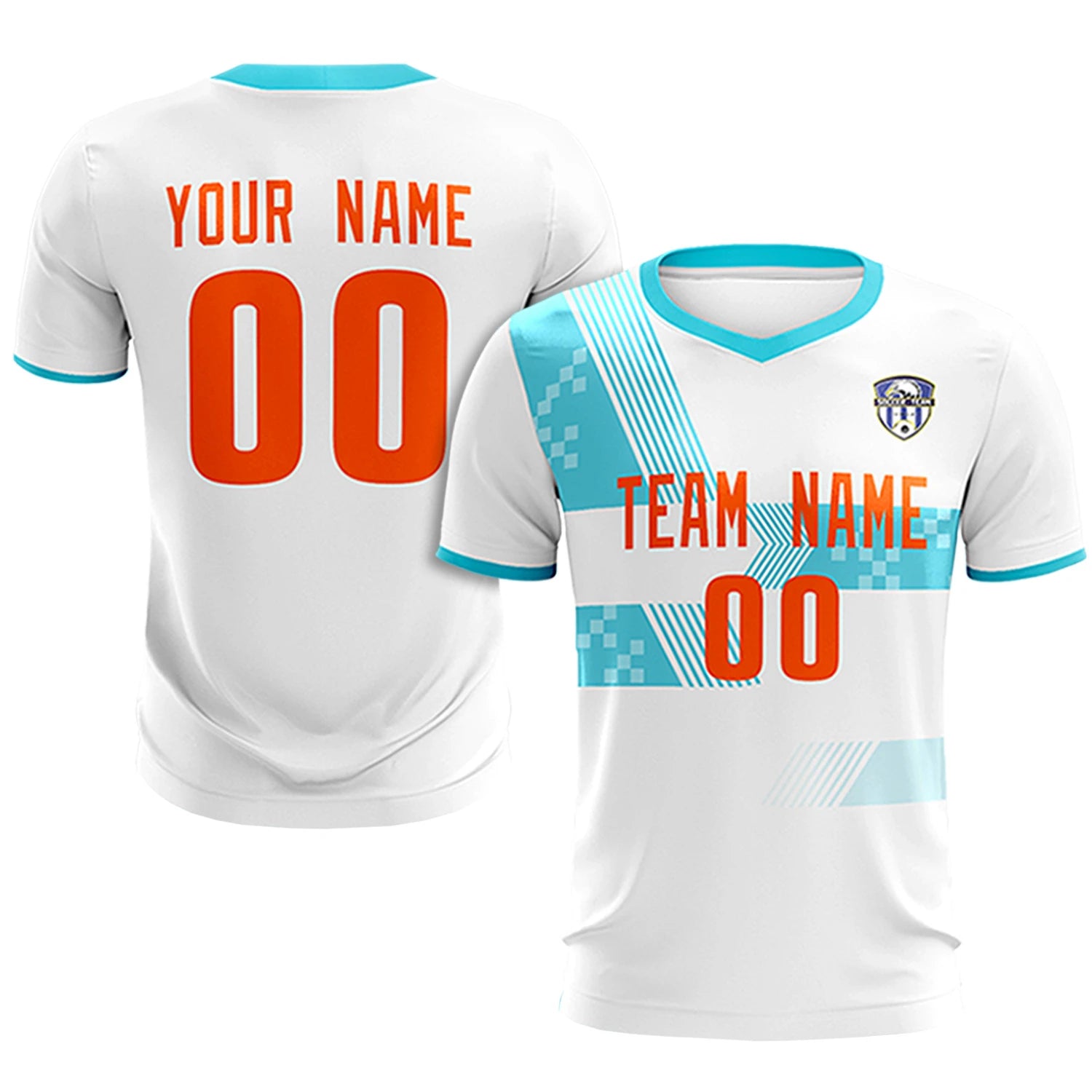 Custom White Aqua Training Uniform For Men Soccer Sets Jersey