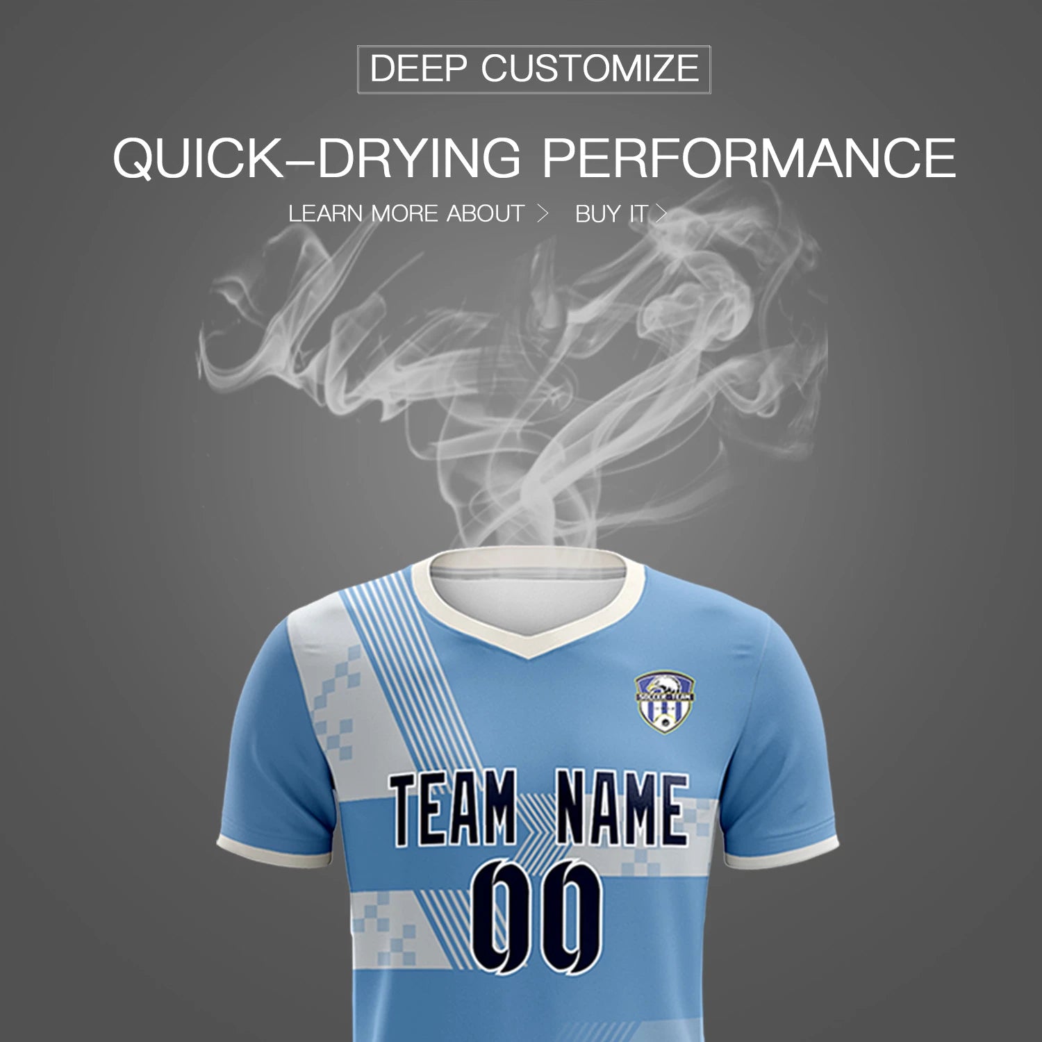 Custom Light Blue Cream Training Uniform For Men Soccer Sets Jersey