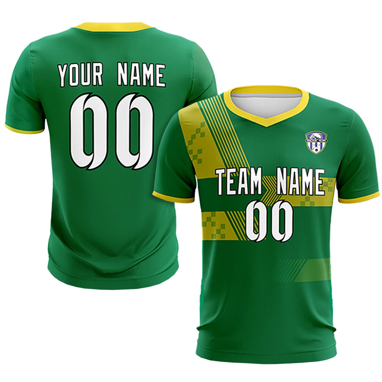 Custom Kelly Green Gold01 Training Uniform For Men Soccer Sets Jersey