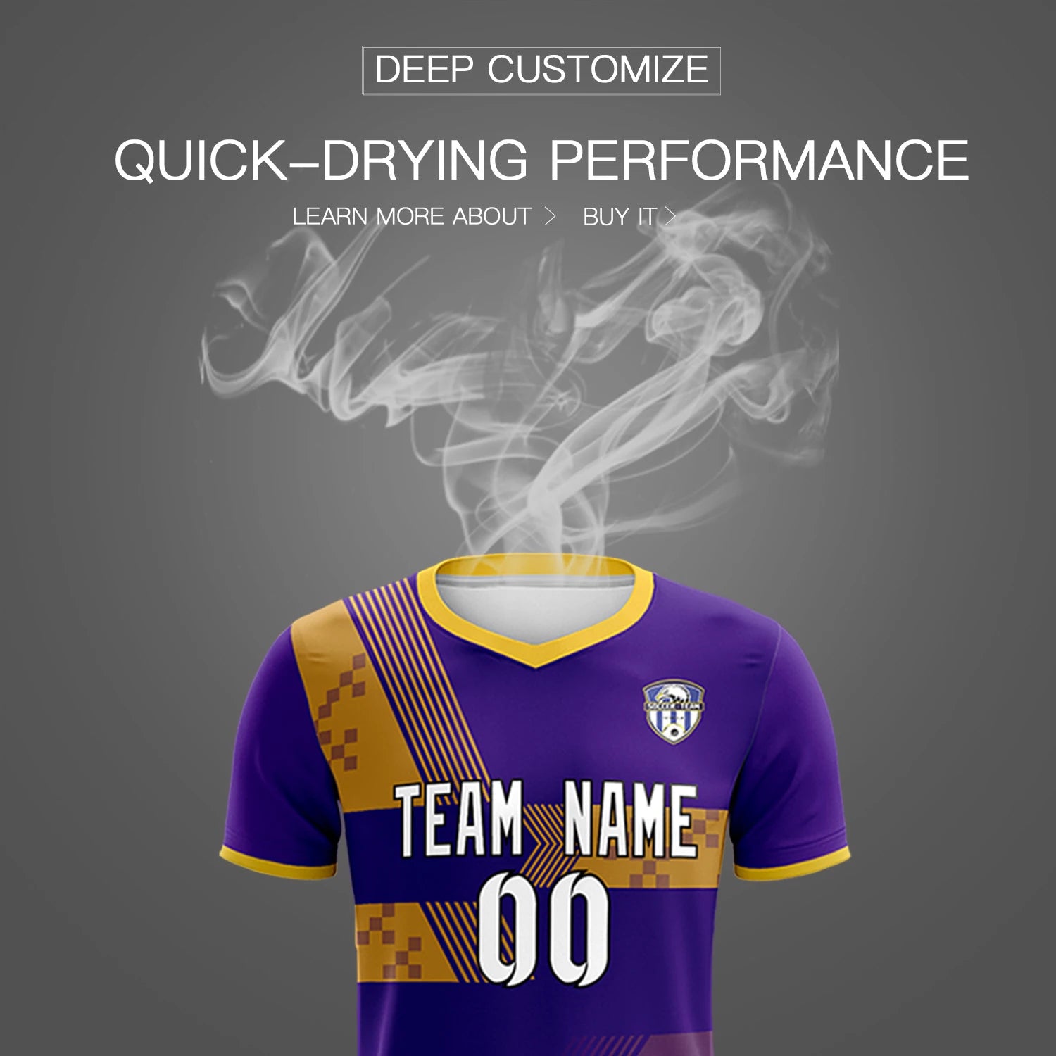 Custom Purple Gold01 Training Uniform For Men Soccer Sets Jersey