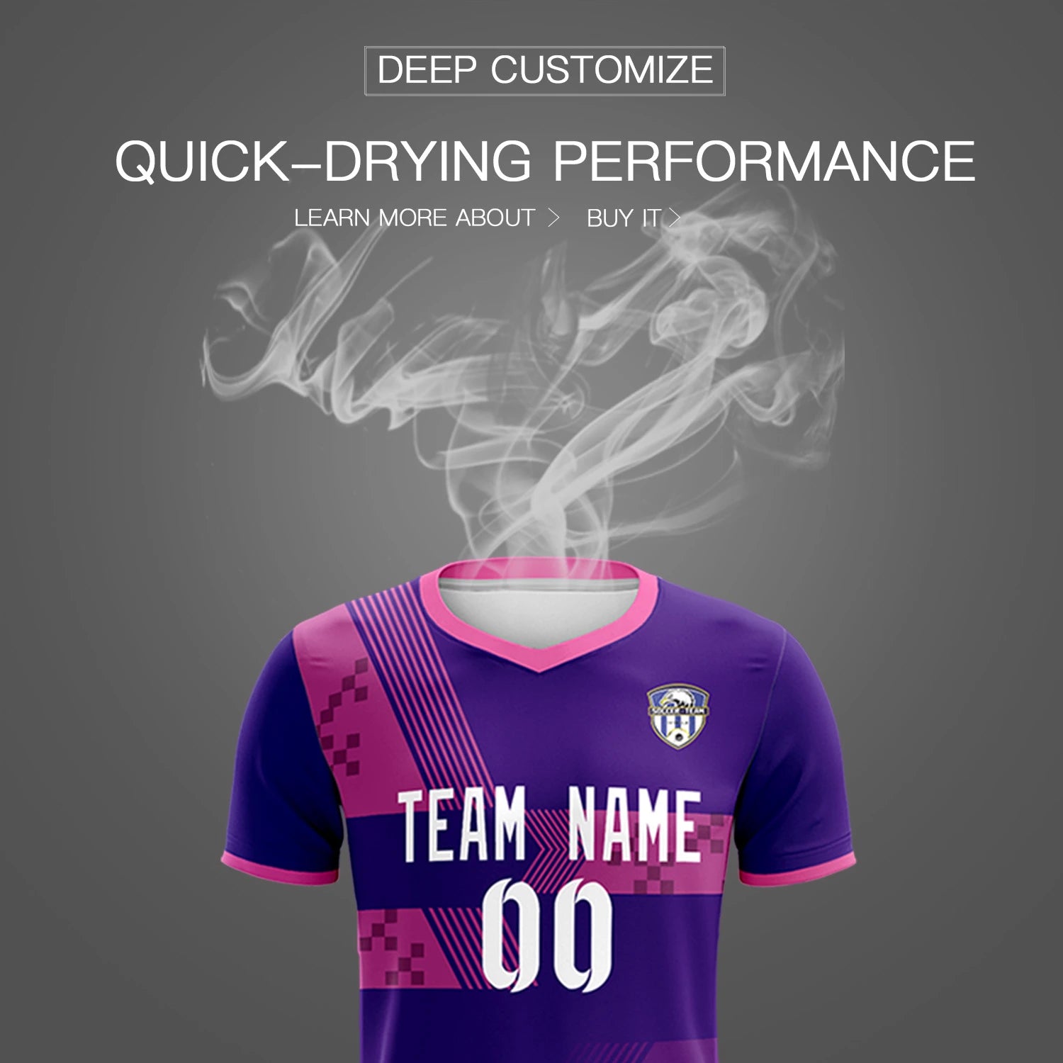 Custom Purple Pink Training Uniform For Men Soccer Sets Jersey