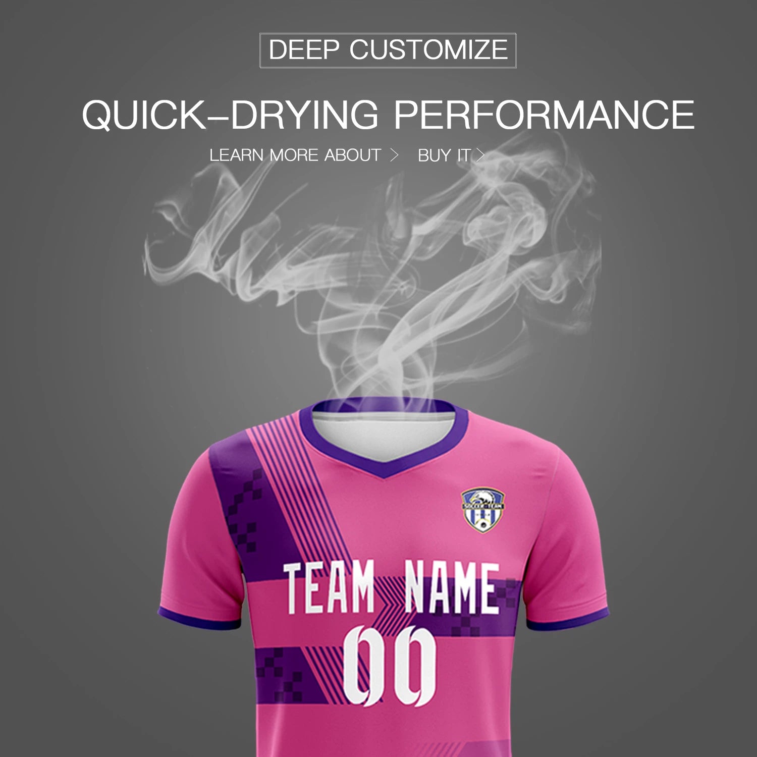 Custom Pink Purple Training Uniform For Men Soccer Sets Jersey