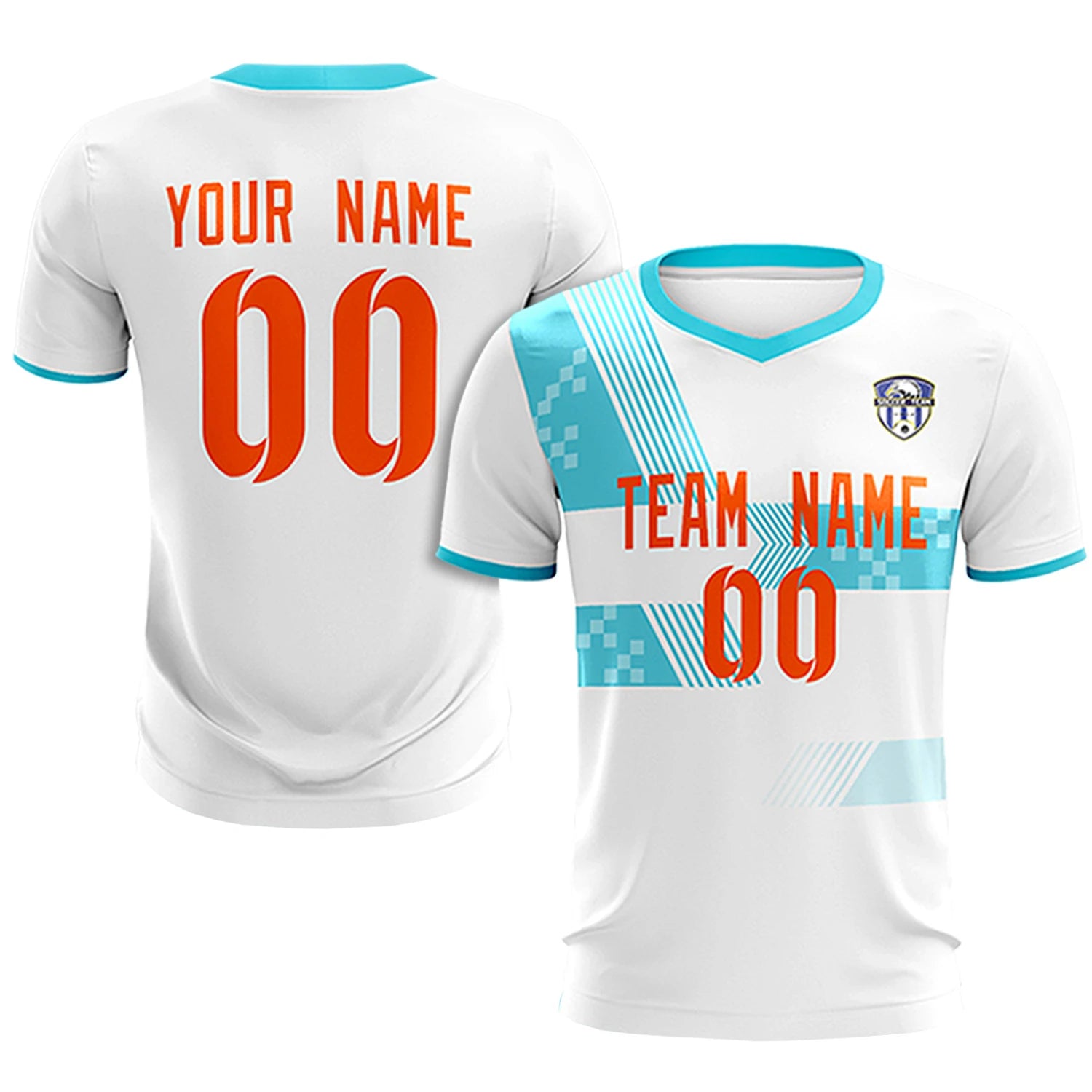 Custom White Aqua Training Uniform For Men Soccer Sets Jersey