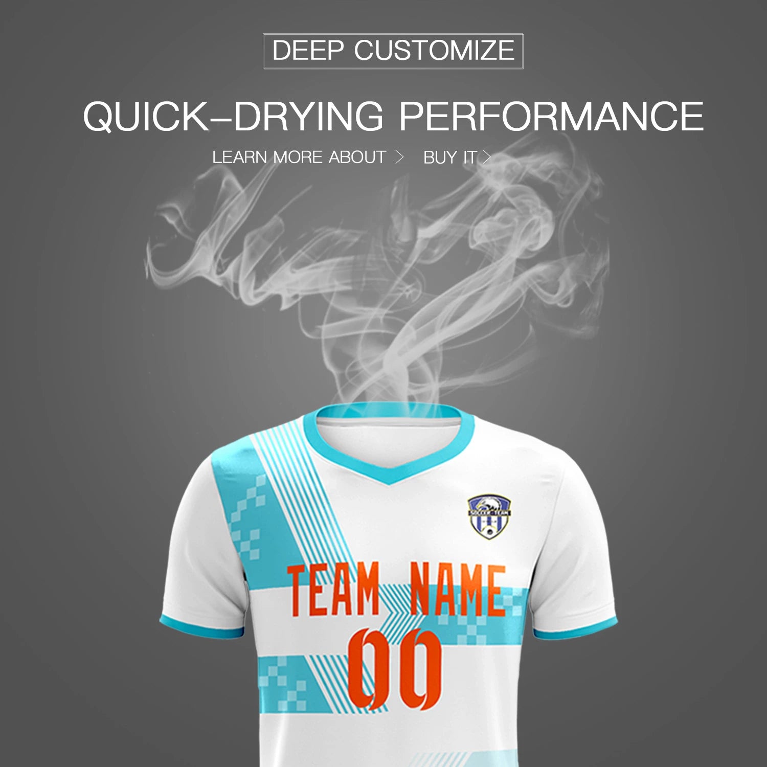 Custom White Aqua Training Uniform For Men Soccer Sets Jersey