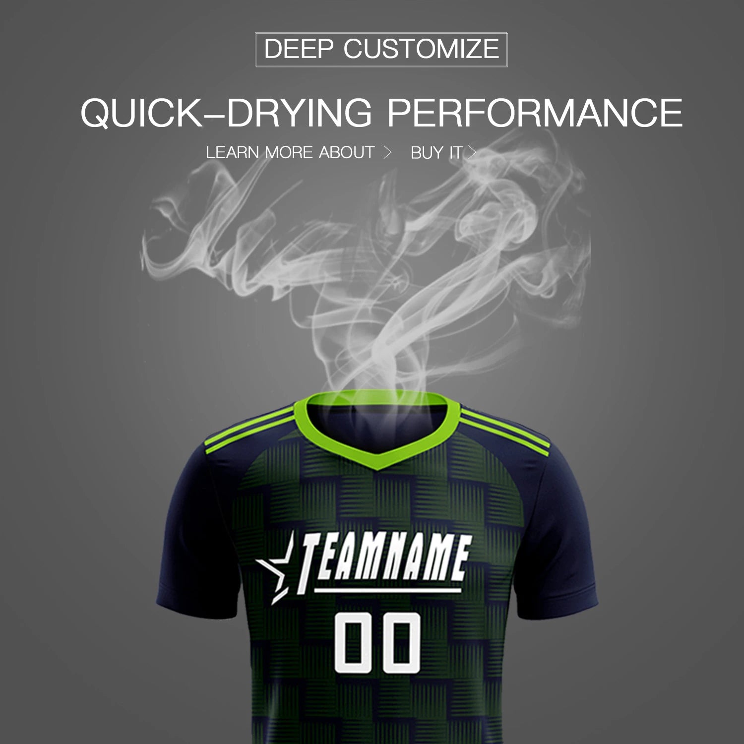 Custom Navy Neon Green Casual Outdoor Soccer Sets Jersey