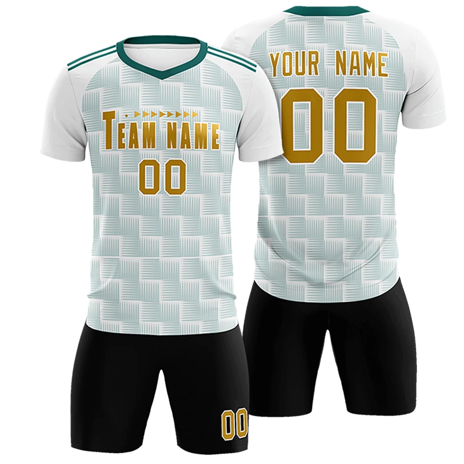 Custom White Midnight Green Casual Outdoor Soccer Sets Jersey