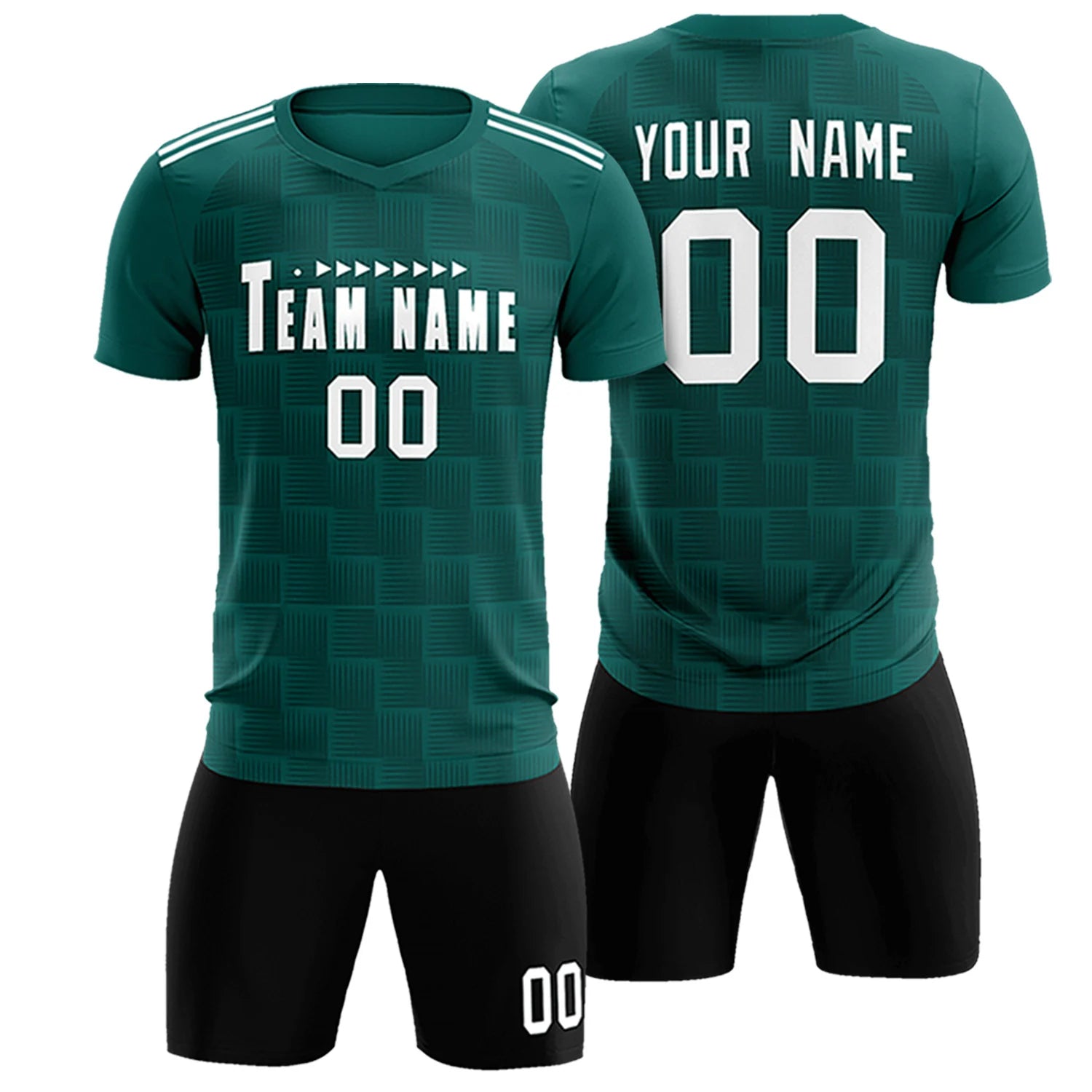 Custom Midnight Green Black Casual Outdoor Soccer Sets Jersey