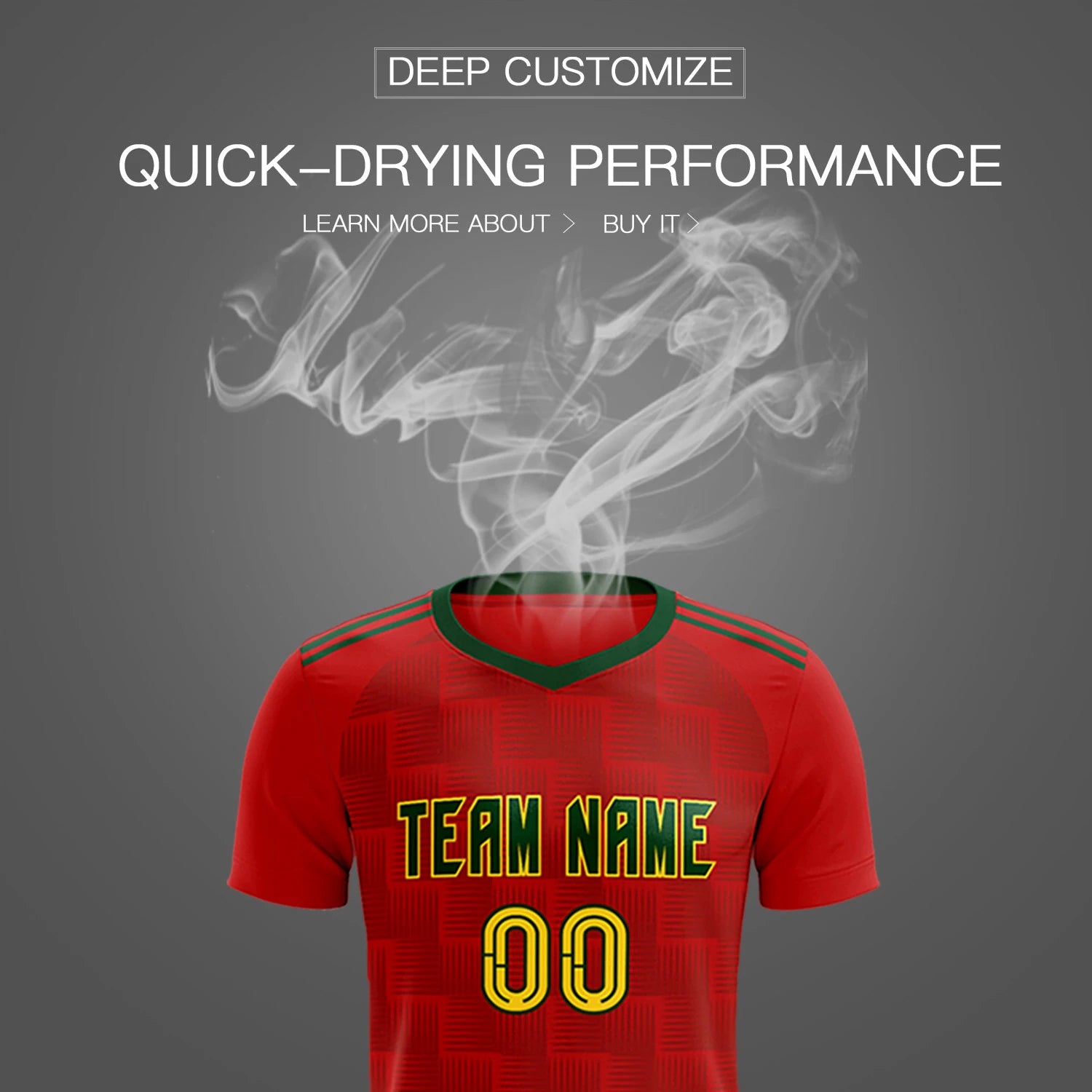 Custom Red Green Casual Outdoor Soccer Sets Jersey
