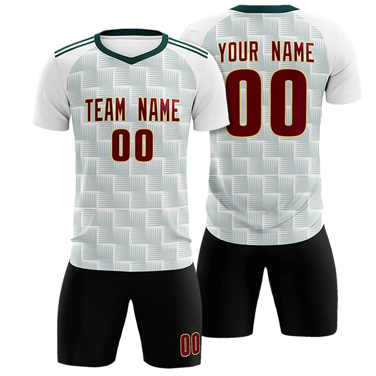 Custom White Midnight Green Casual Outdoor Soccer Sets Jersey