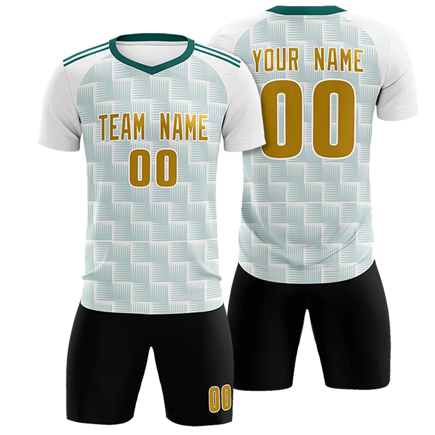 Custom White Midnight Green Casual Outdoor Soccer Sets Jersey