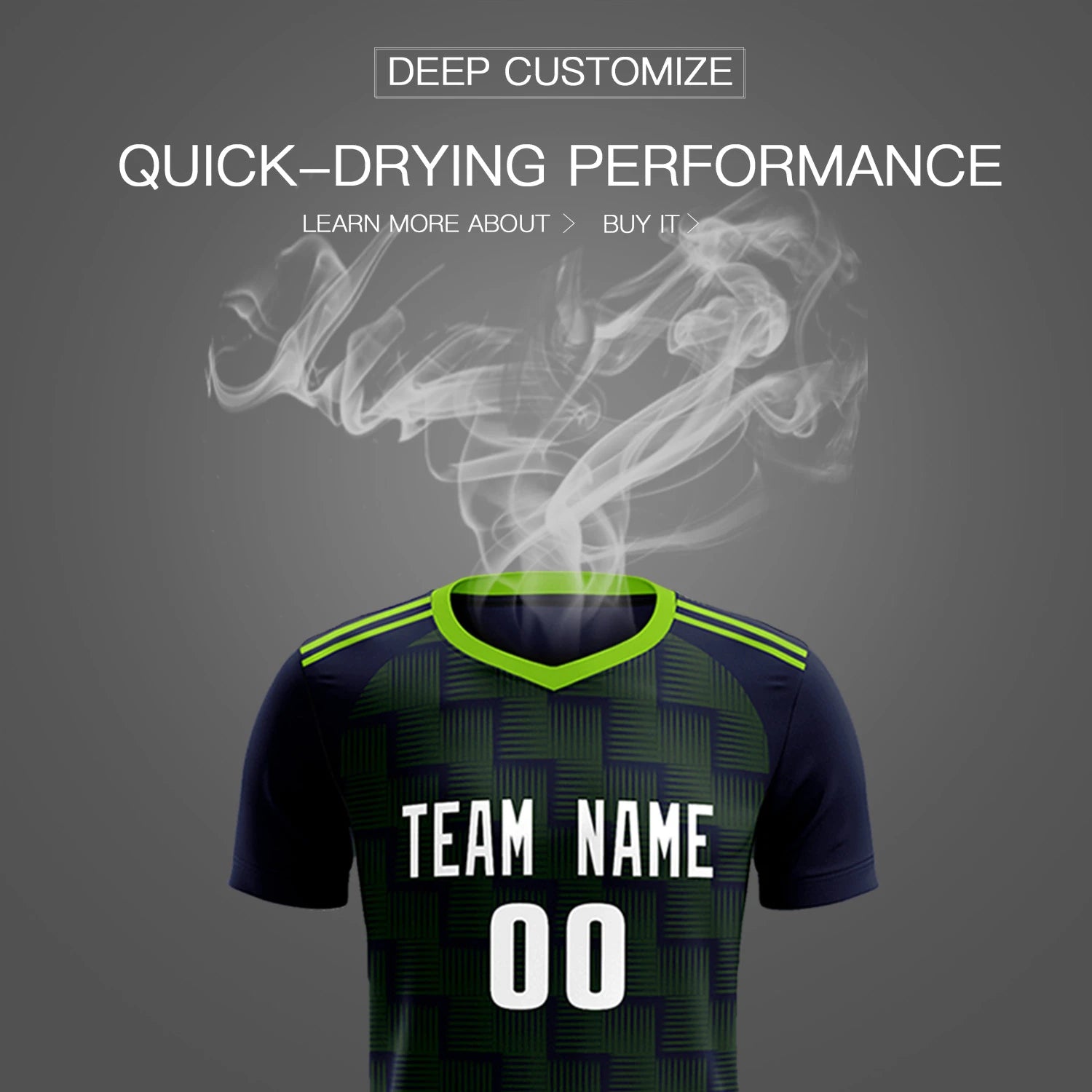 Custom Navy Neon Green Casual Outdoor Soccer Sets Jersey