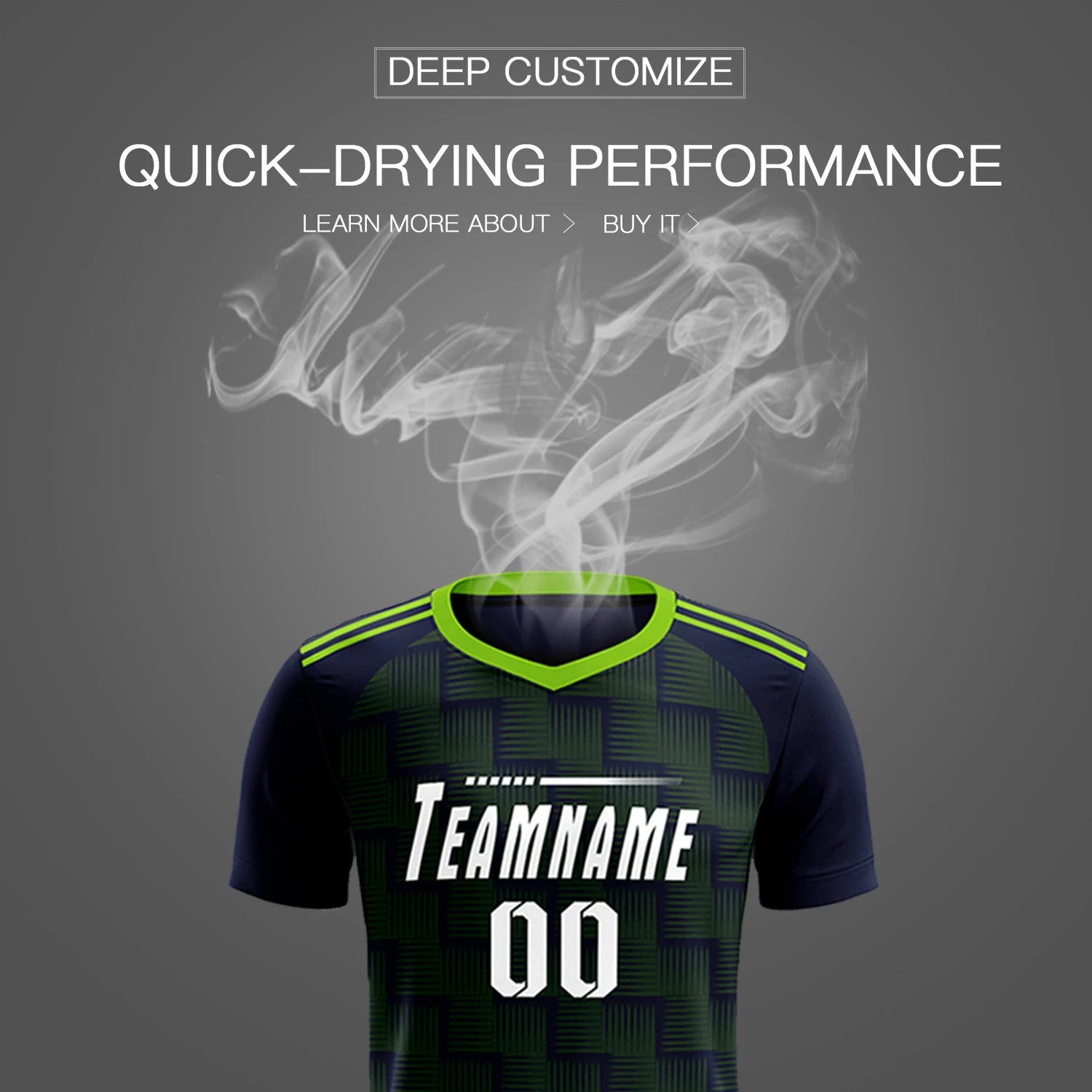 Custom Navy Neon Green Casual Outdoor Soccer Sets Jersey