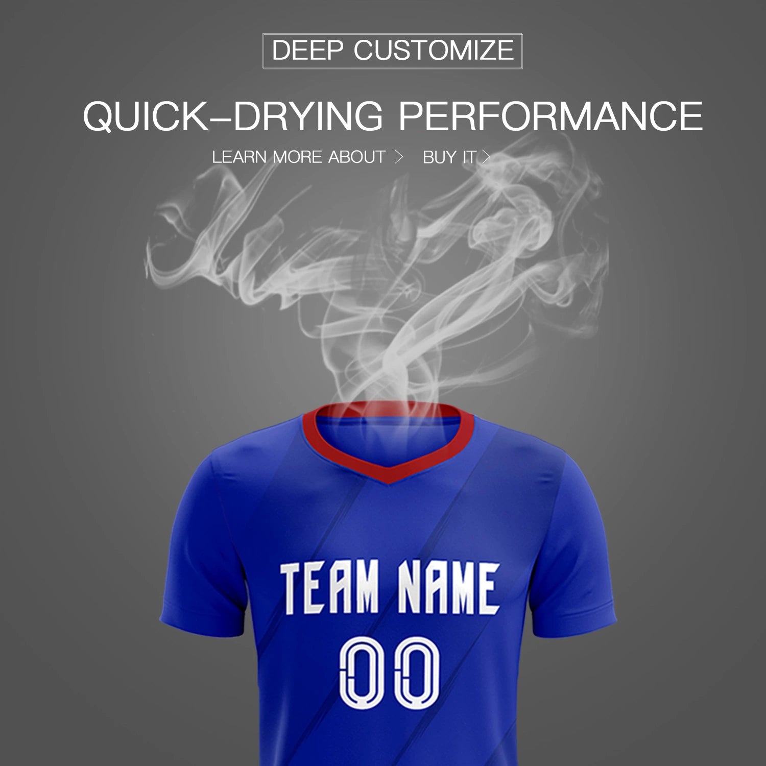Custom Royal Blue Navy Printing Sportswear Soccer Sets Jersey