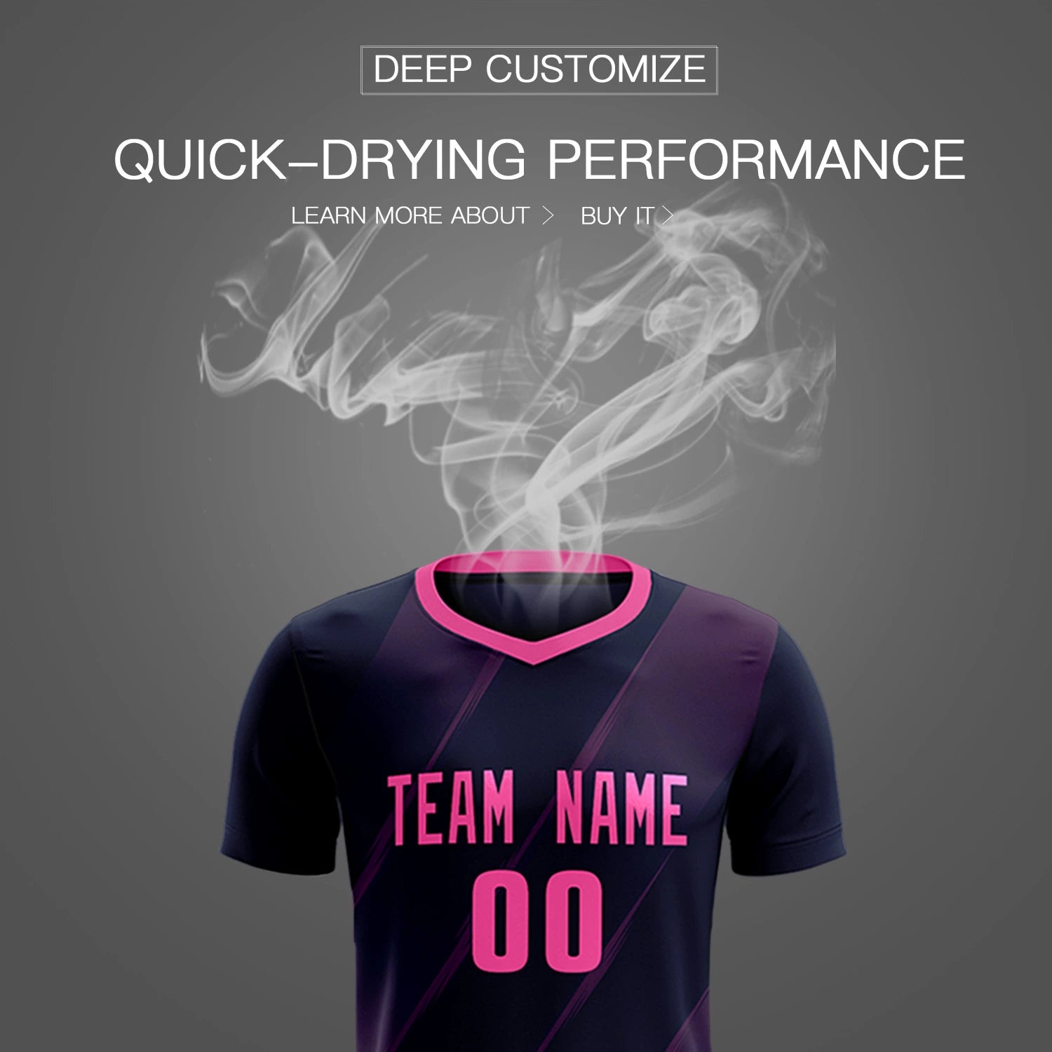 Custom Navy Pink Printing Sportswear Soccer Sets Jersey