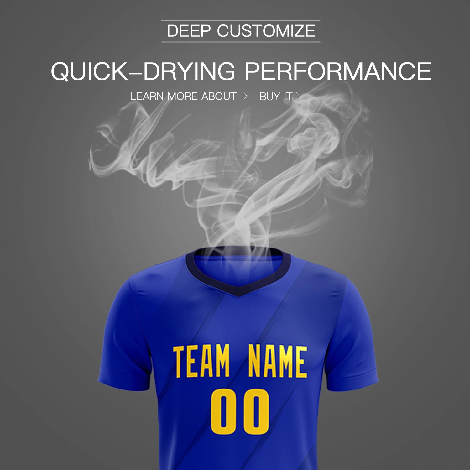 Custom Royal Blue Navy Printing Sportswear Soccer Sets Jersey