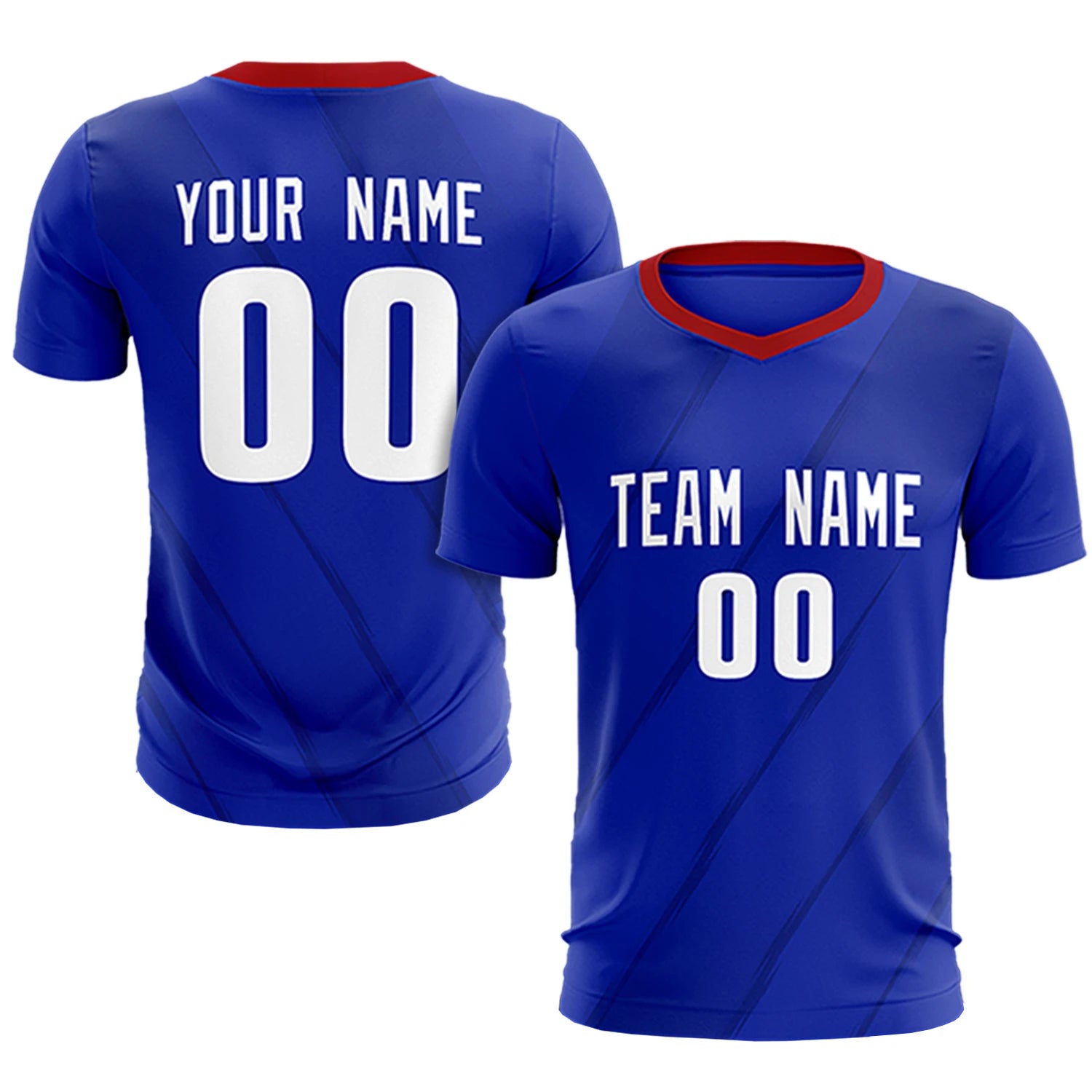 Custom Royal Blue Navy Printing Sportswear Soccer Sets Jersey