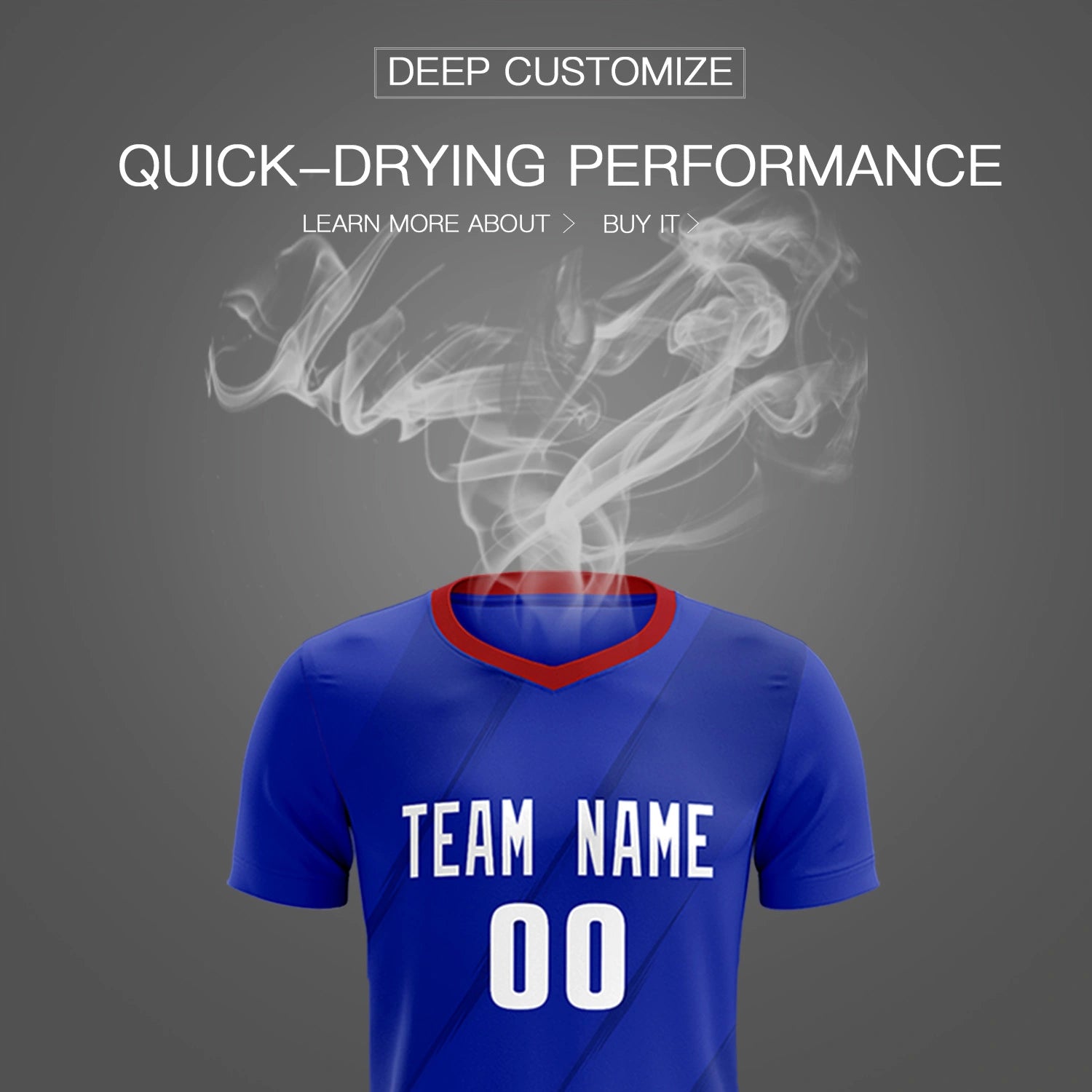 Custom Royal Blue Navy Printing Sportswear Soccer Sets Jersey