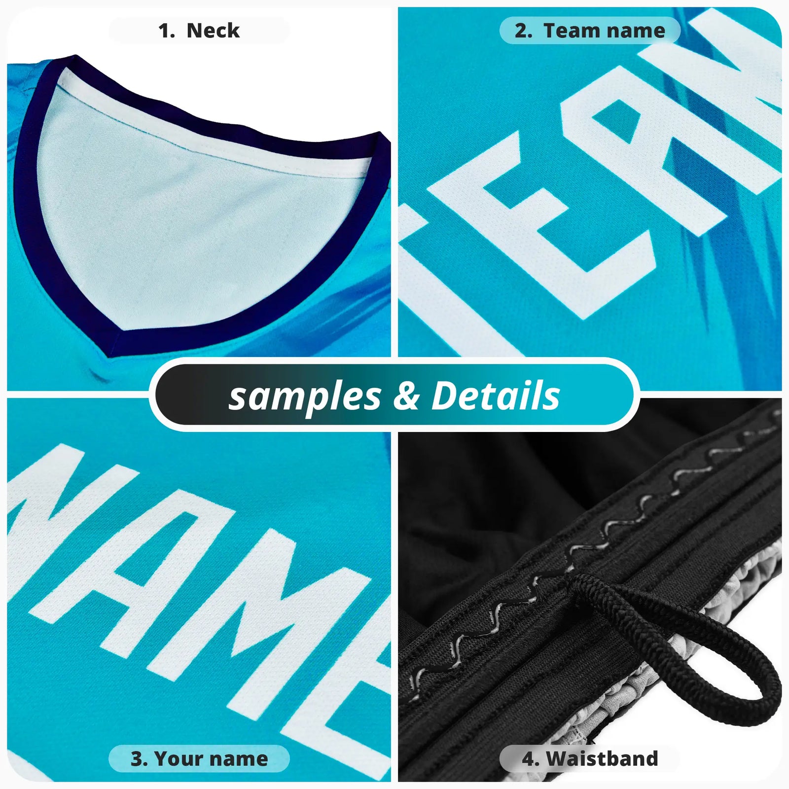 Custom Light Blue Navy Printing Sportswear Soccer Sets Jersey