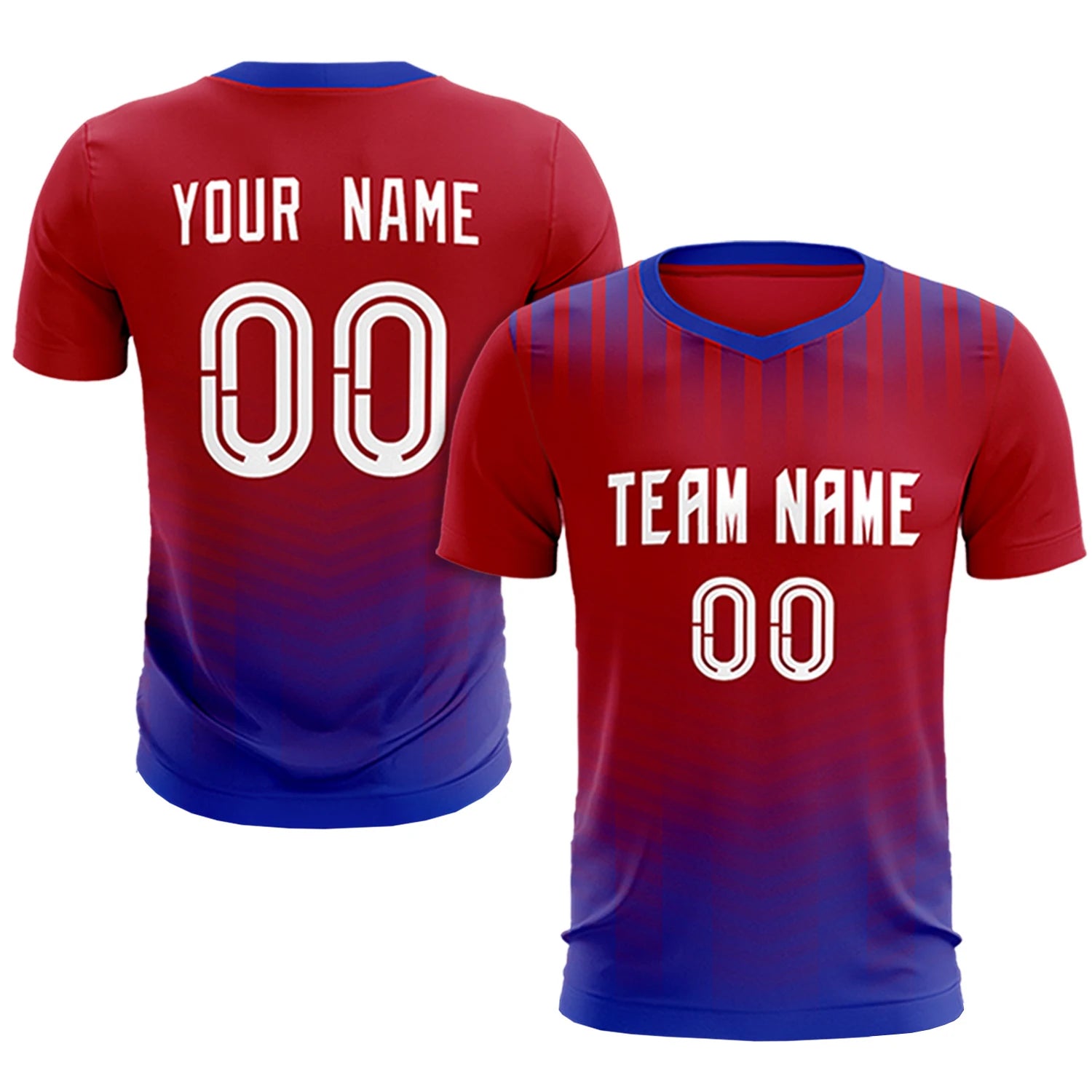Custom Red Royal Blue Soft Training Uniform Soccer Sets Jersey