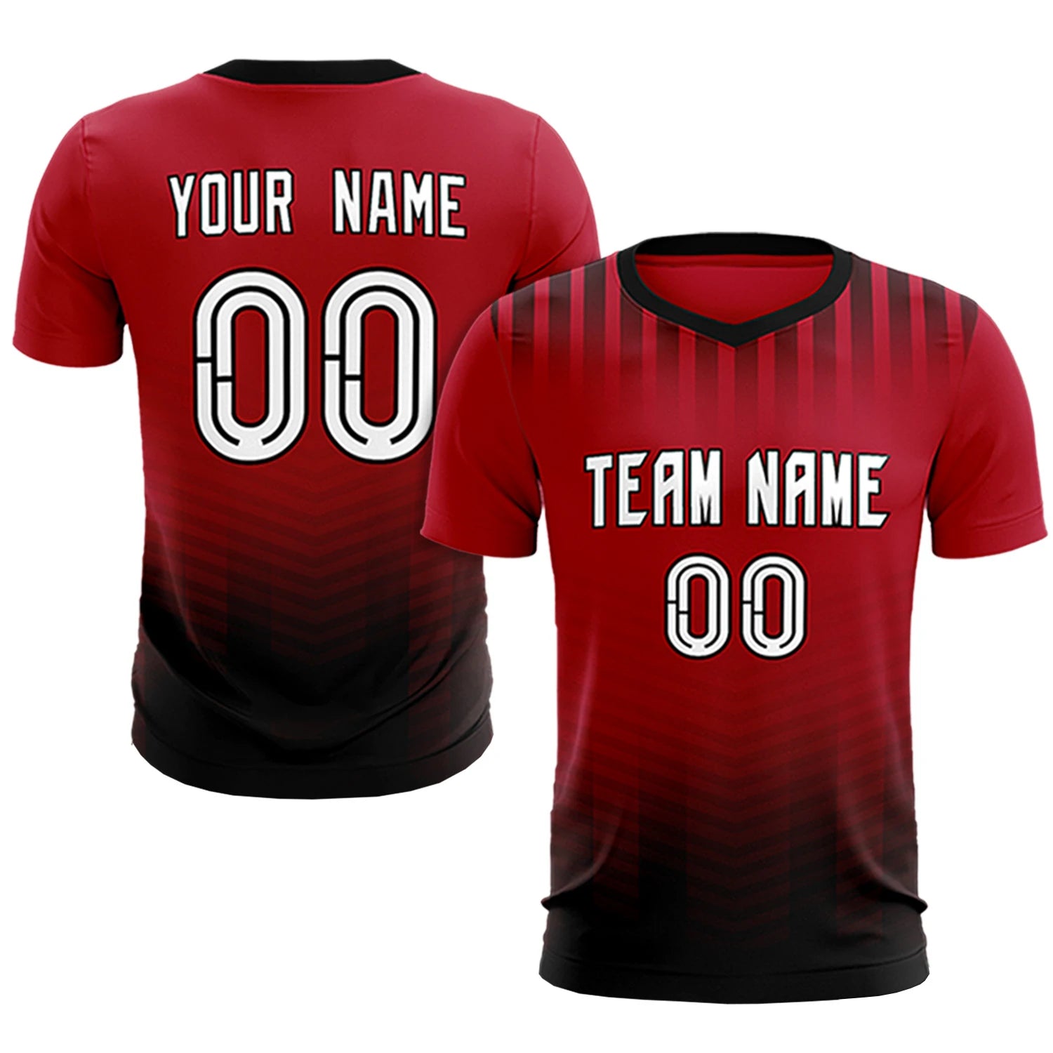 Custom Red Black Soft Training Uniform Soccer Sets Jersey